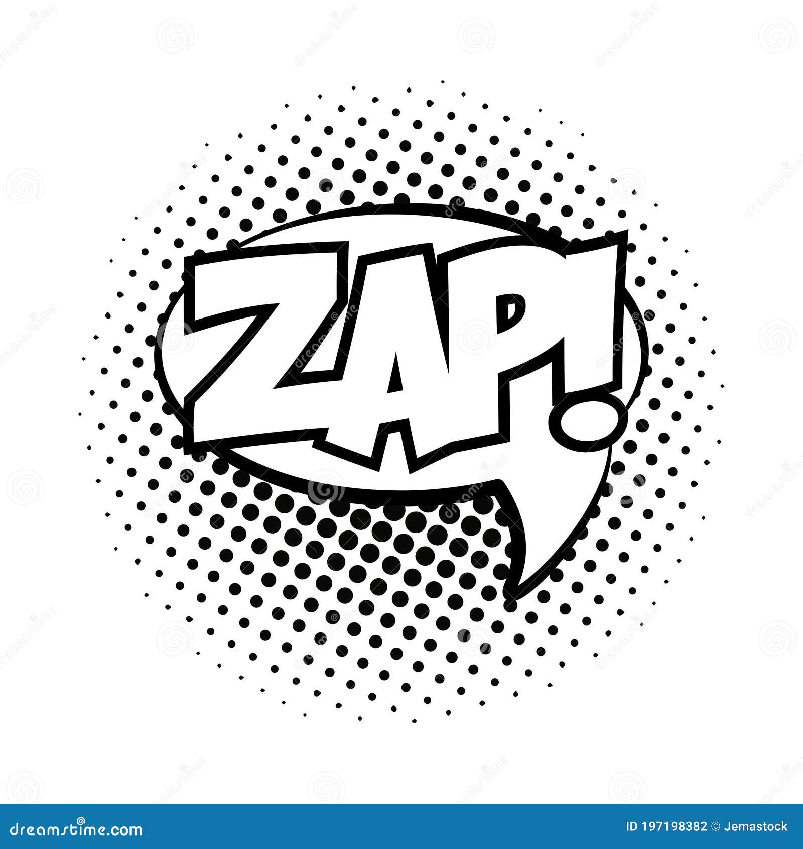Zap pop art hand drawn design Royalty Free Vector Image