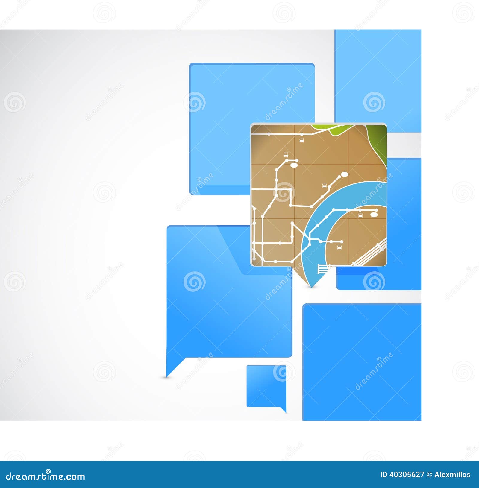 speech bubbles and map pointer 