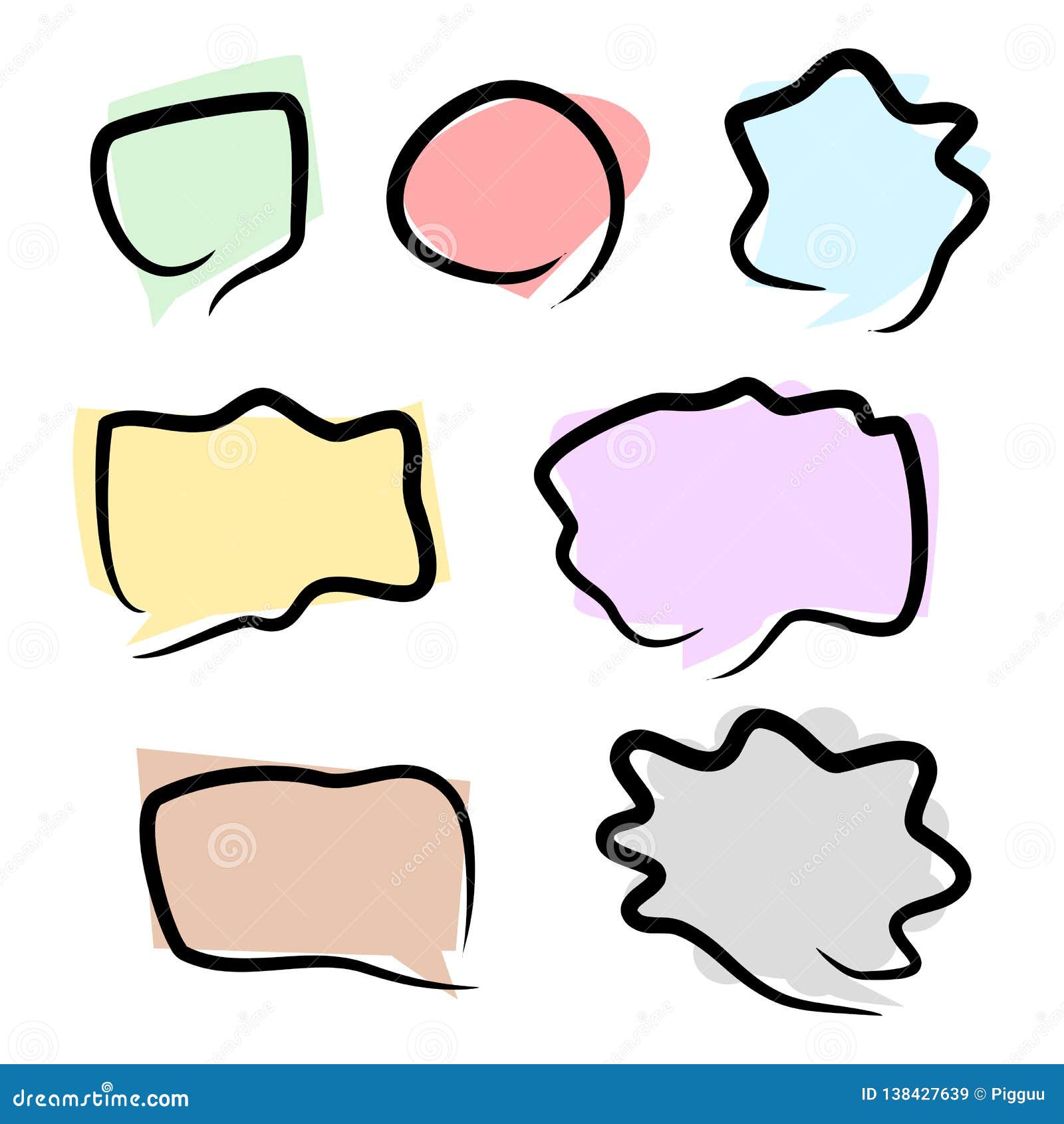 Speech Bubbles Set Blank Different Pastel Color Chat Box In Black Drawing Frame On White Background Stock Vector Illustration Of Chat Grey Speech Bubbles Set Blank Different Pastel Color Chat Box In Black Drawing Frame On White Background Stock Vector Illustration Of Chat Grey