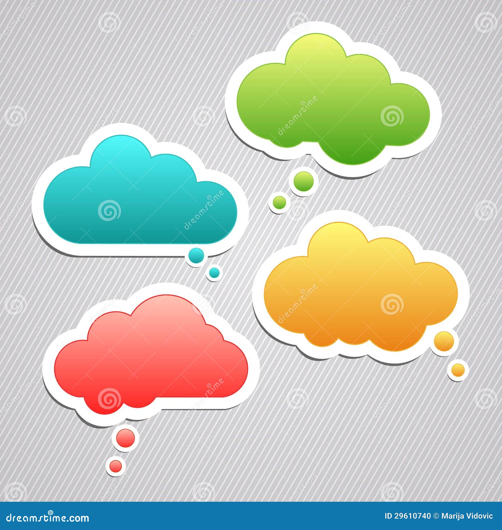 Speech bubbles stickers stock vector. Illustration of green 29610740