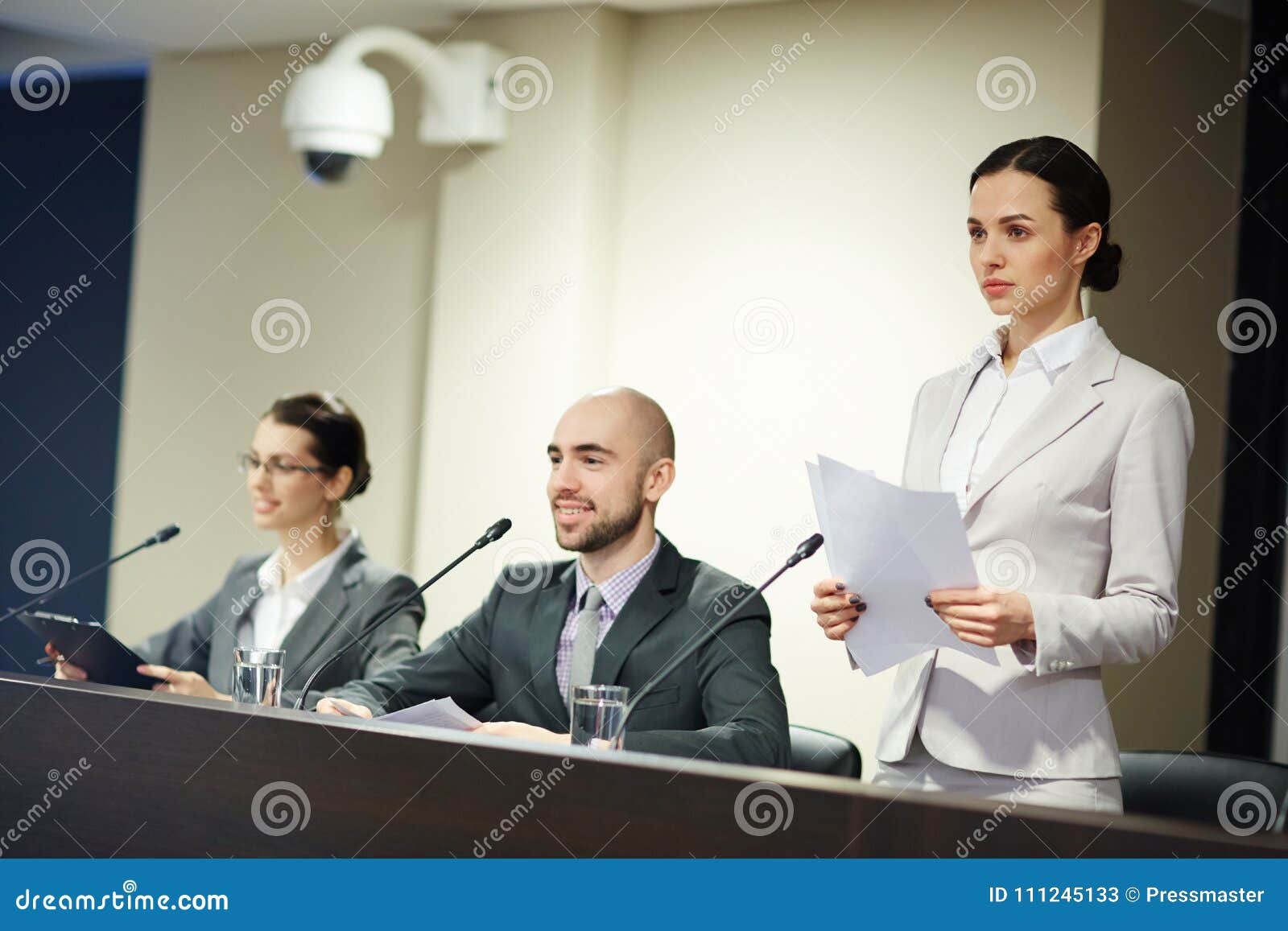 Speech at conference stock image. Image of expert, businesswoman