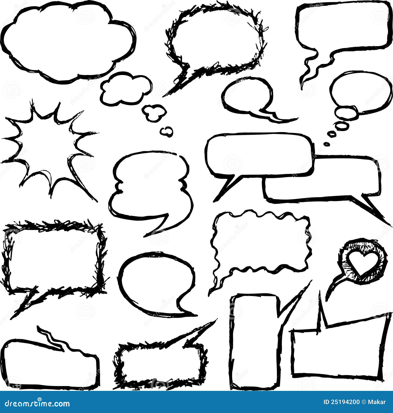 Speech doodles stock vector. Illustration of bubble, hand - 25194200