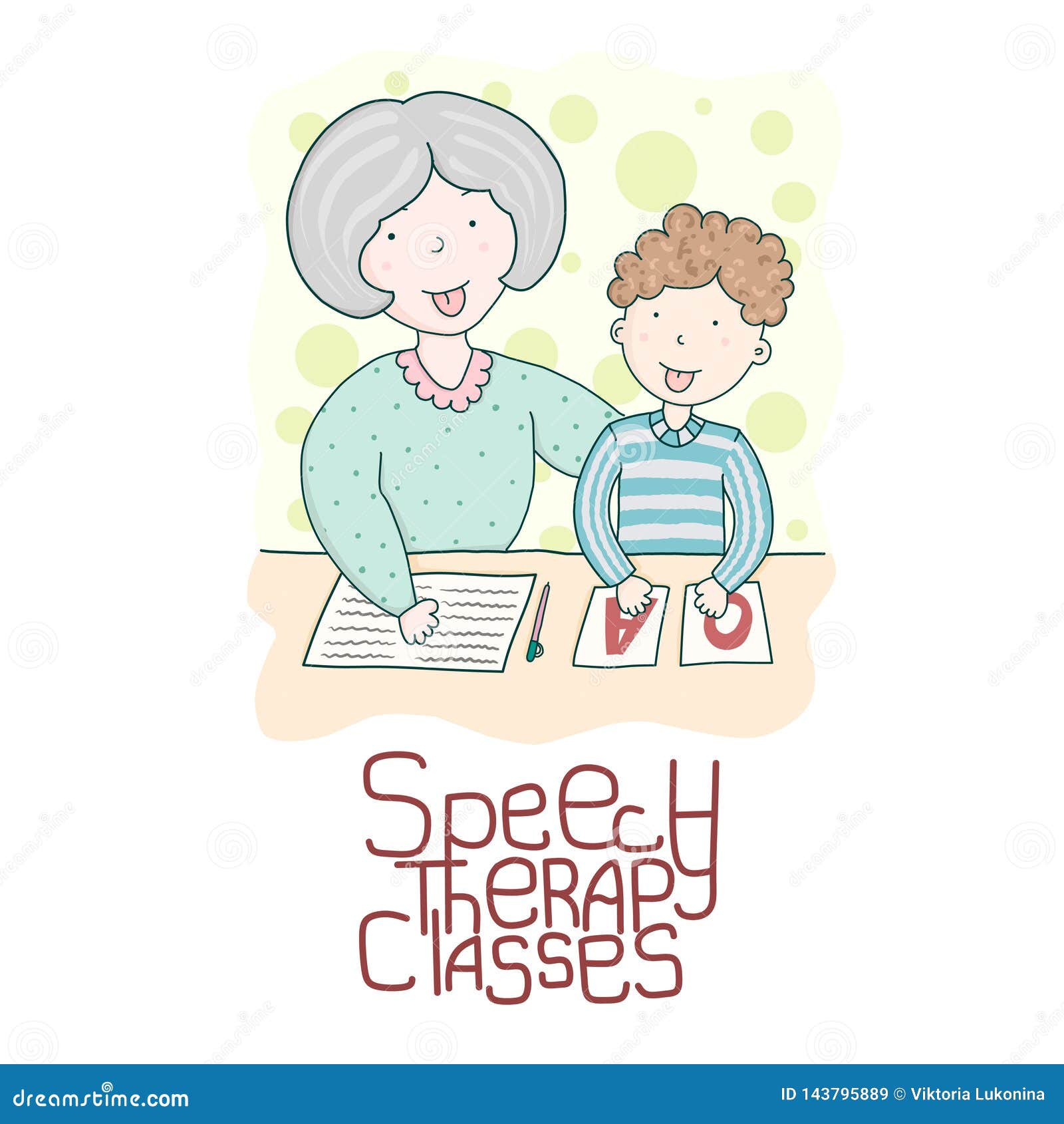 Speech Therapy Concept. Friendly Speech and Articulation Classes Stock  Vector - Illustration of colorful, baby: 143795889