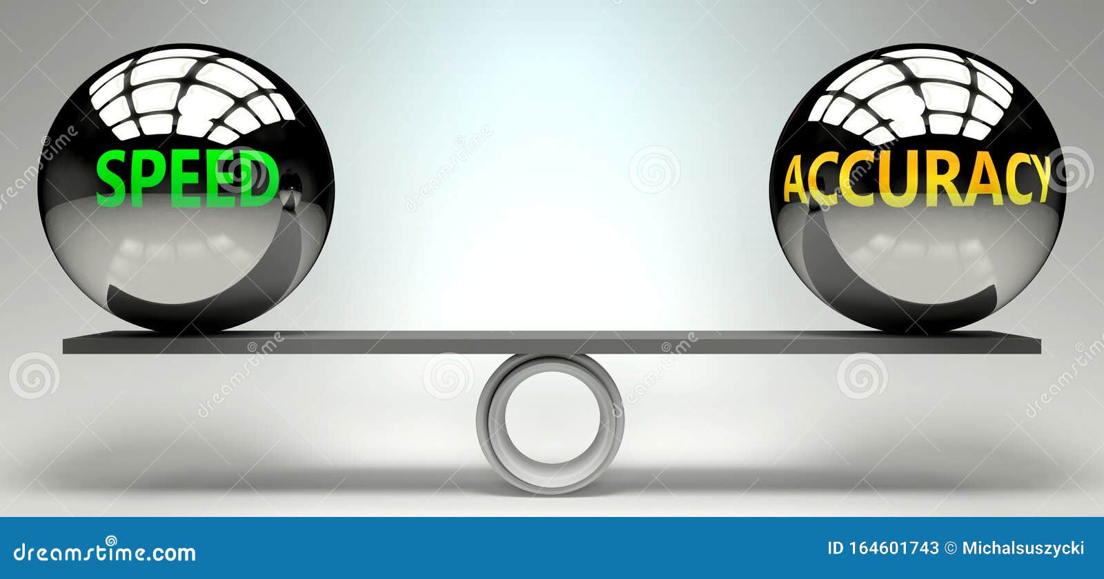 Accuracy And Speed In Balance Pictured As A Scale And Words Accuracy