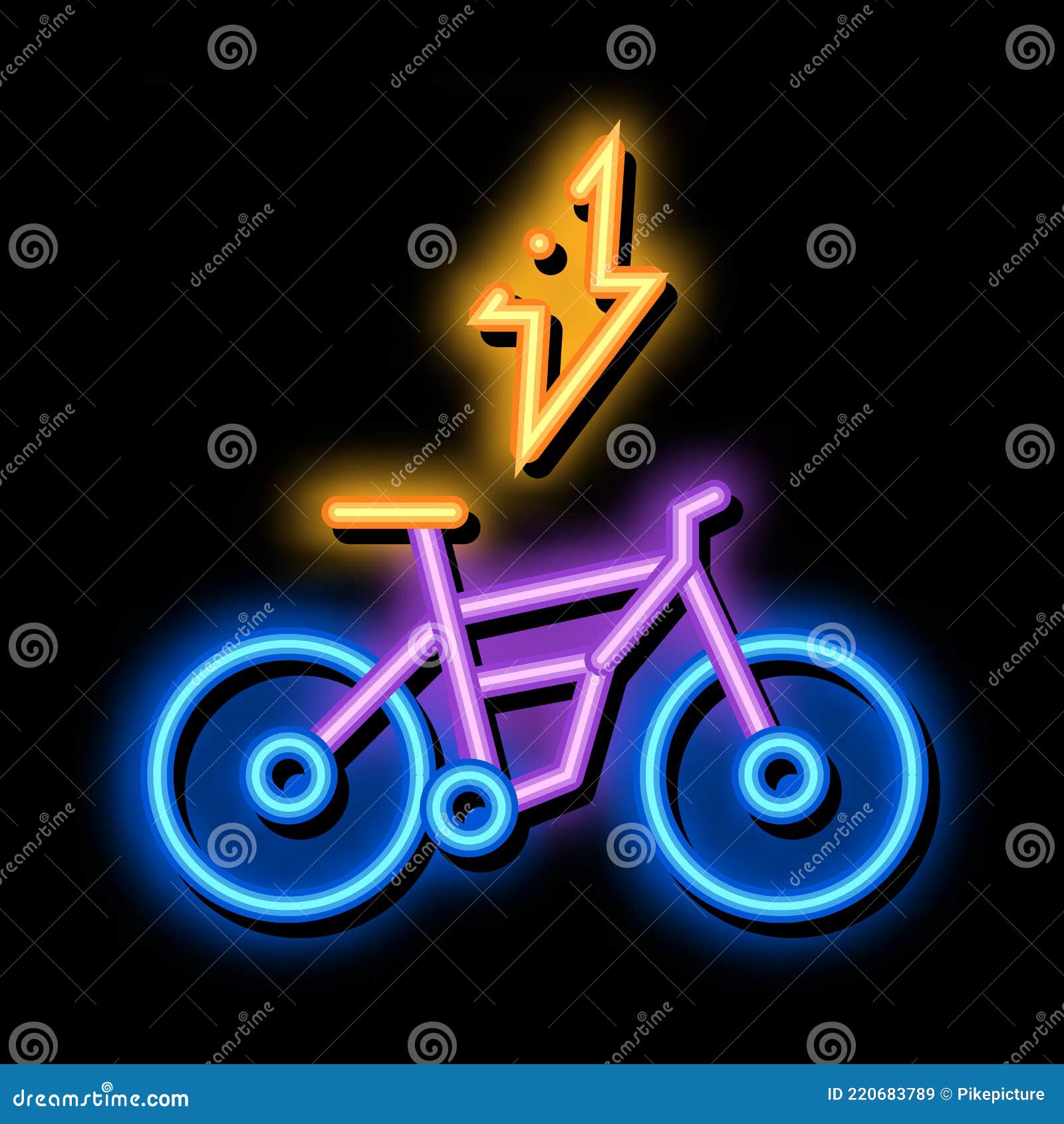 Speed Bike Neon Glow Icon Illustration Vektor Abbildung