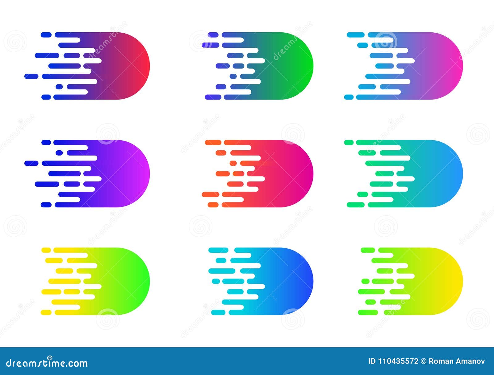 Speed Concept. Vector Motion Comics Effect. Colorful Simple Speed Lines