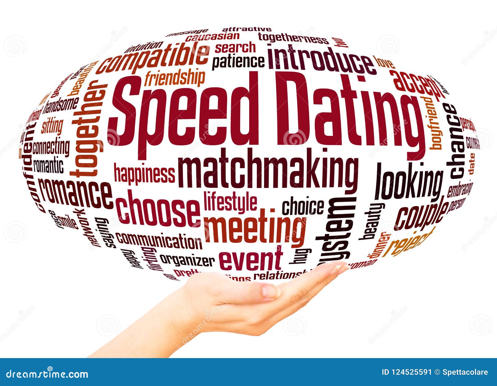 Speed Dating Word Cloud Sphere Concept Stock Illustration