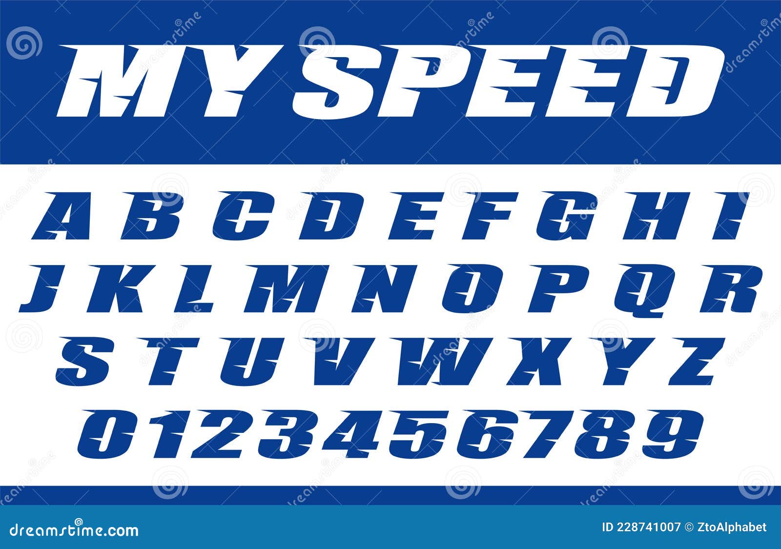 Racing alphabet. Speed sport font, automotive type for modern