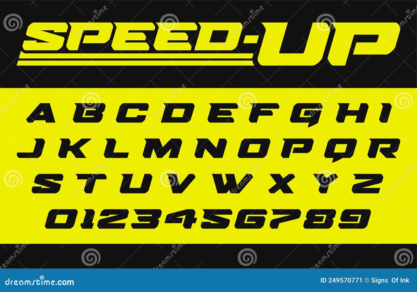 Racing font alphabet letters with wind effect. Modern sport logo