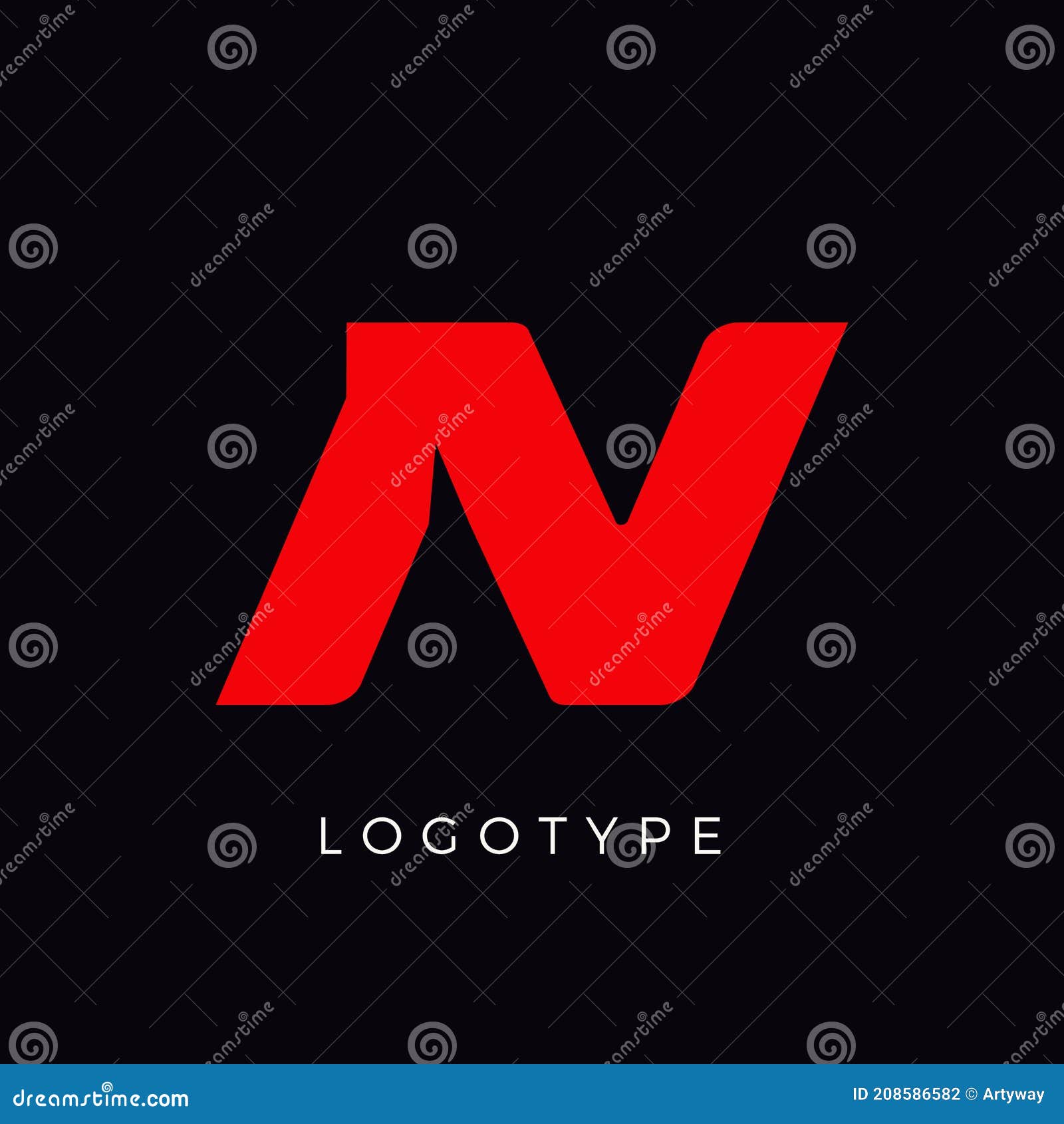 speed letter n. red race monogram logo. italic bold racing style  latin character. letter for branding. typeset