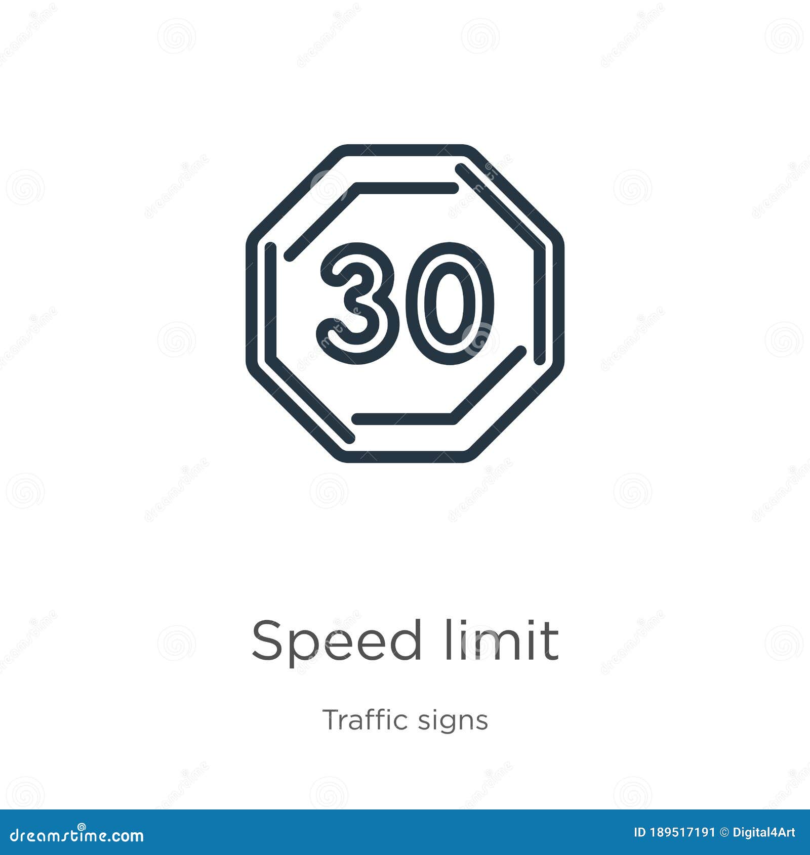 Speed limit line icon., Stock vector