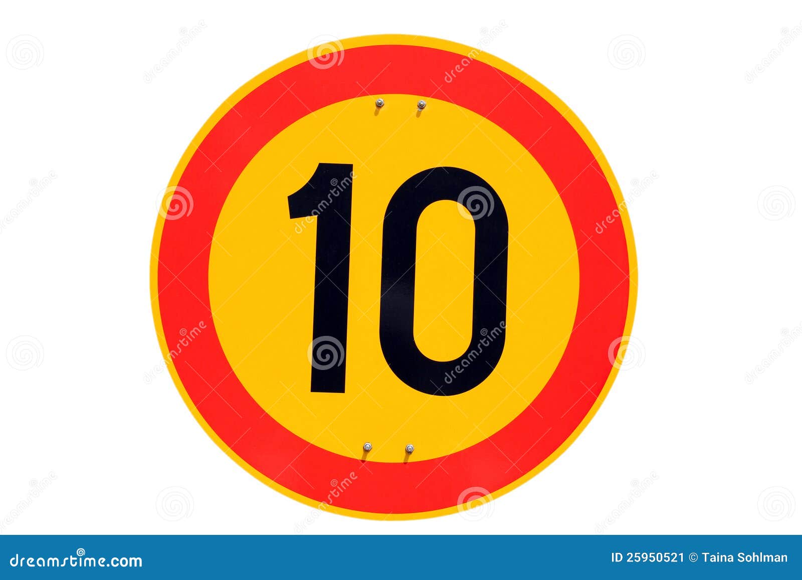 Speed Limit Traffic Sign 10 Km Per Hour Stock Image Image Of Numbers Miles