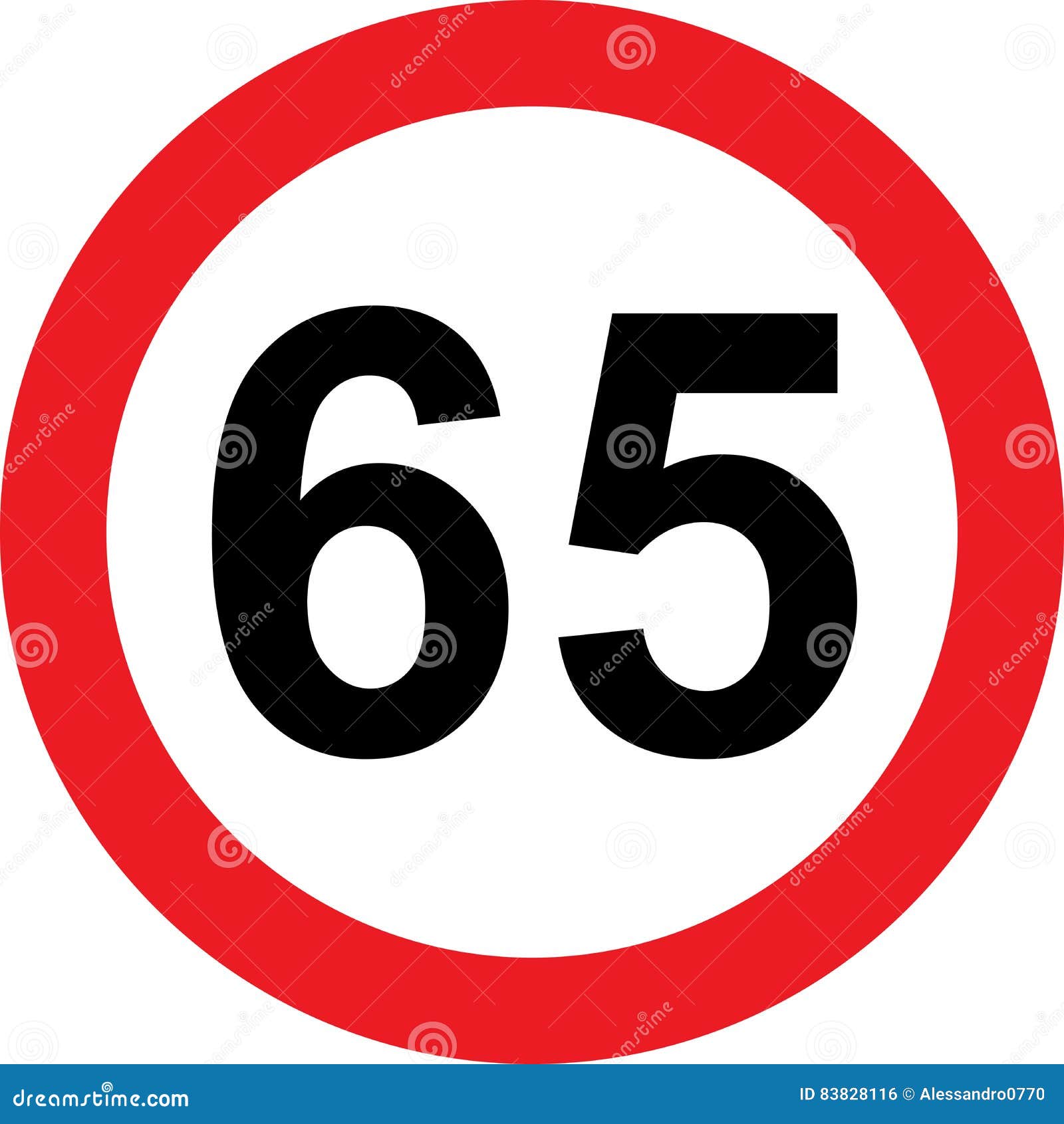 65 Speed Limitation Road Sign Stock Illustration - Illustration of icon