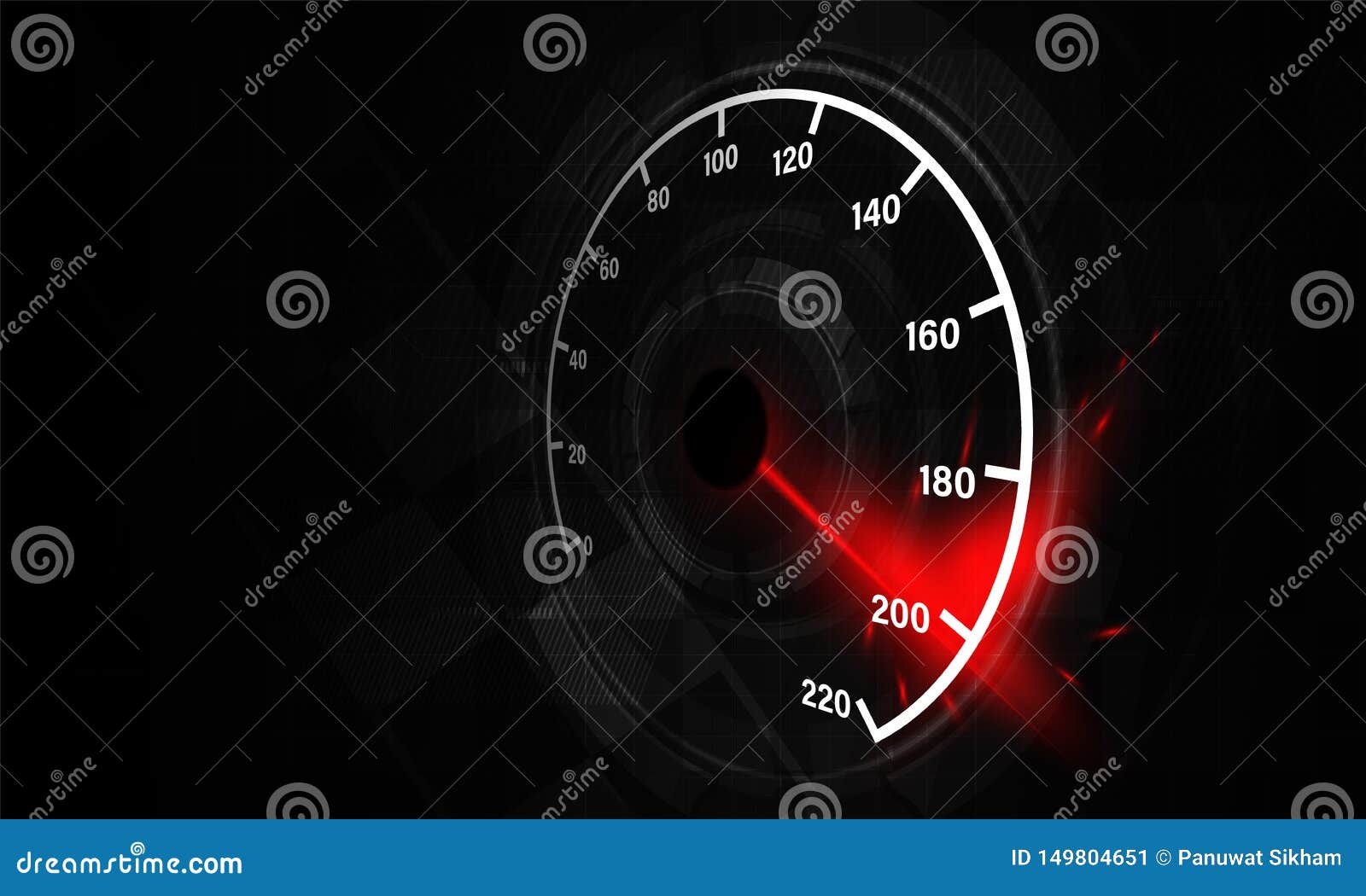 Speed Motion Background with Fast Speedometer Car. Racing Velocity