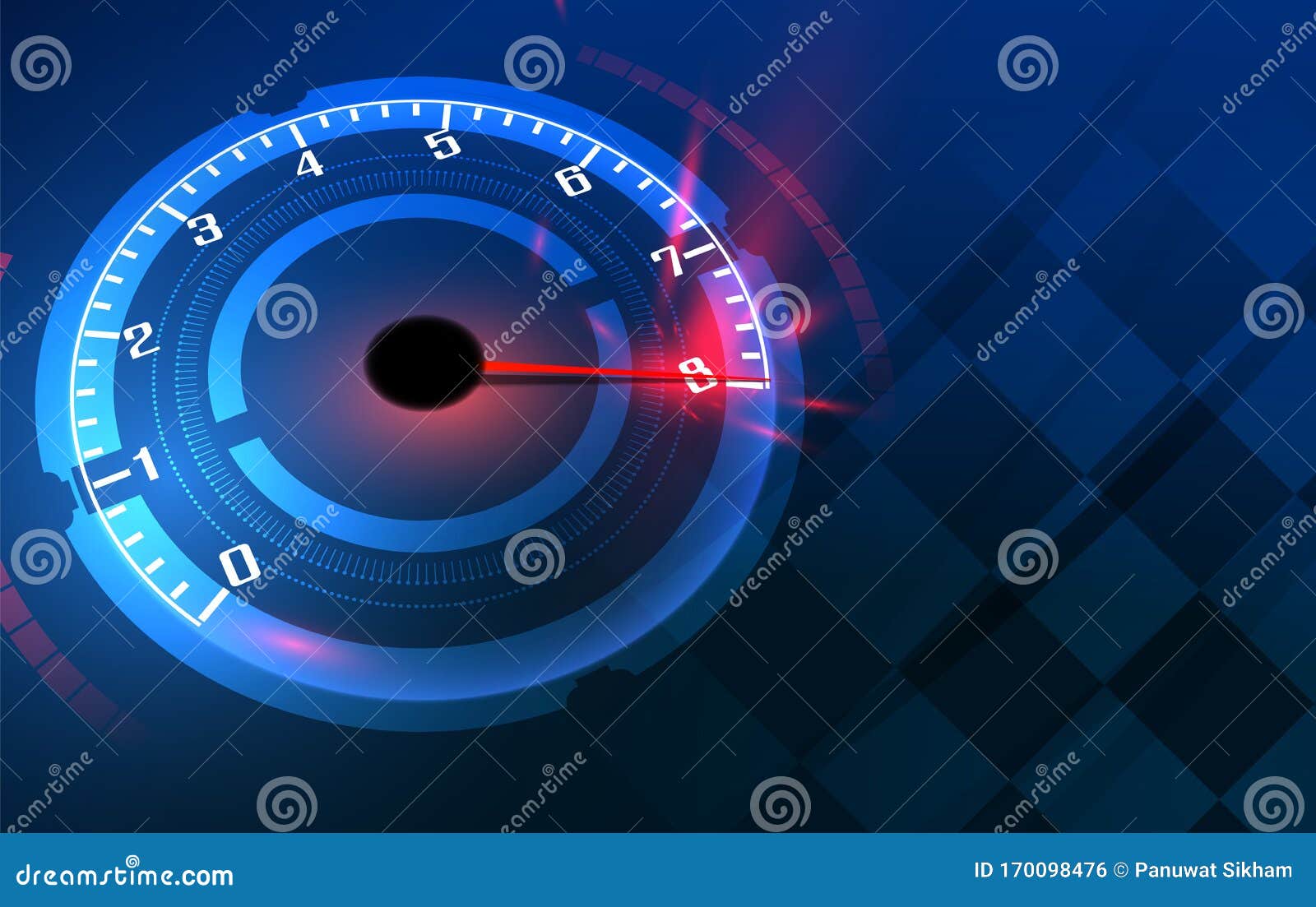 speed motion background with fast speedometer car. racing velocity background