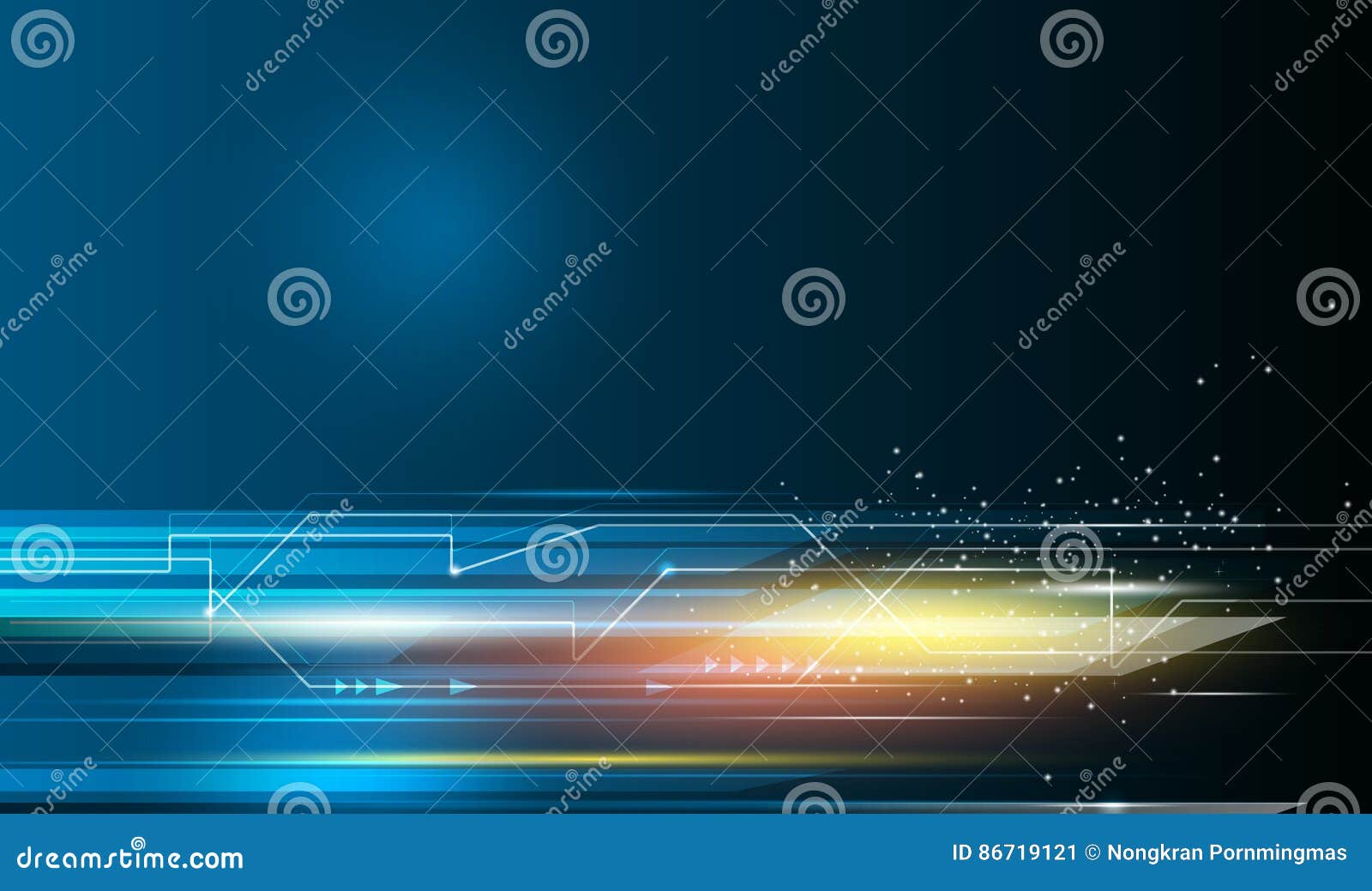 speed movement pattern and motion blur over dark blue background