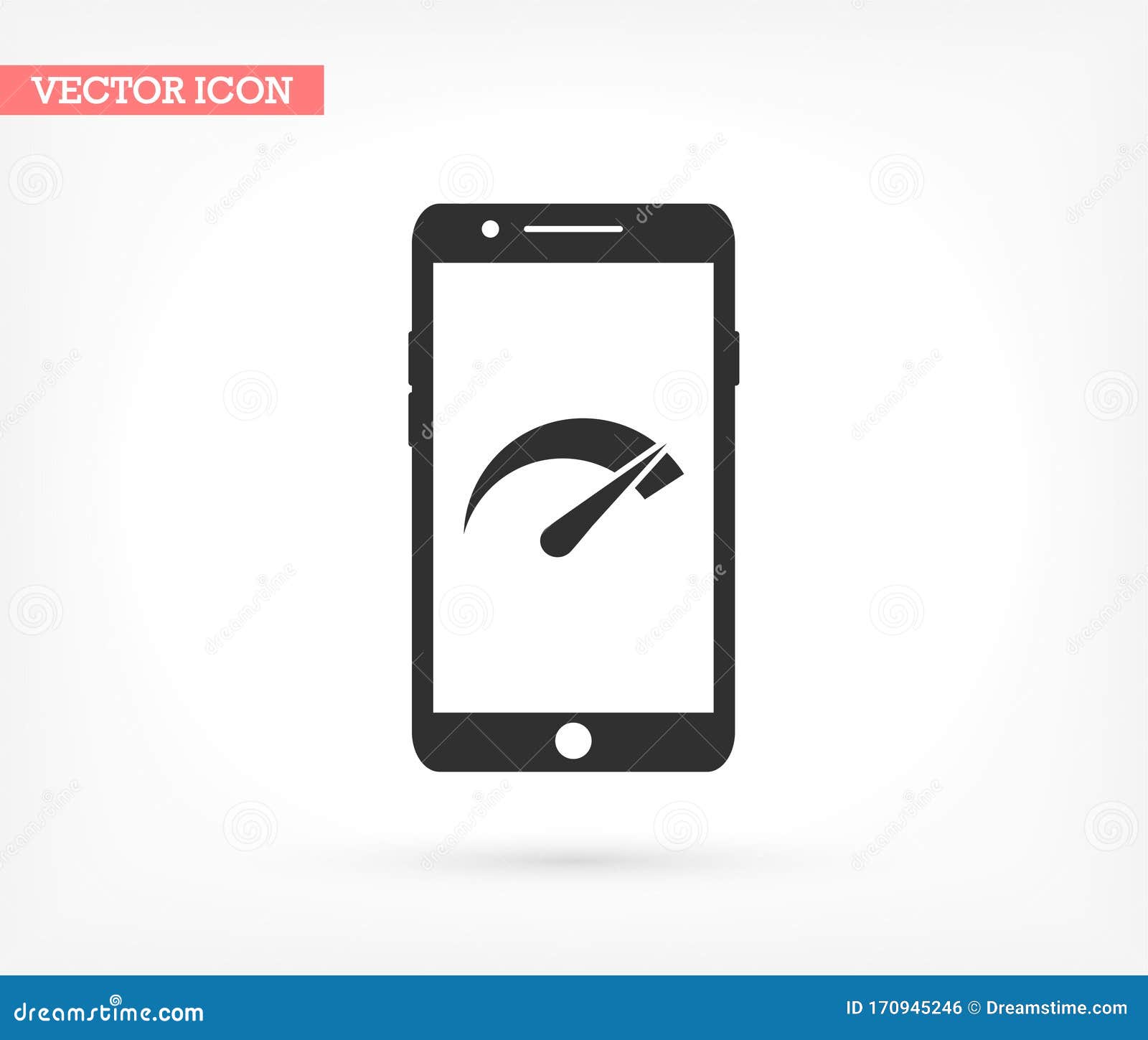 Speed Test Phone Vector Icon , Lorem Ipsum Flat Design Stock Illustration Illustration of sign