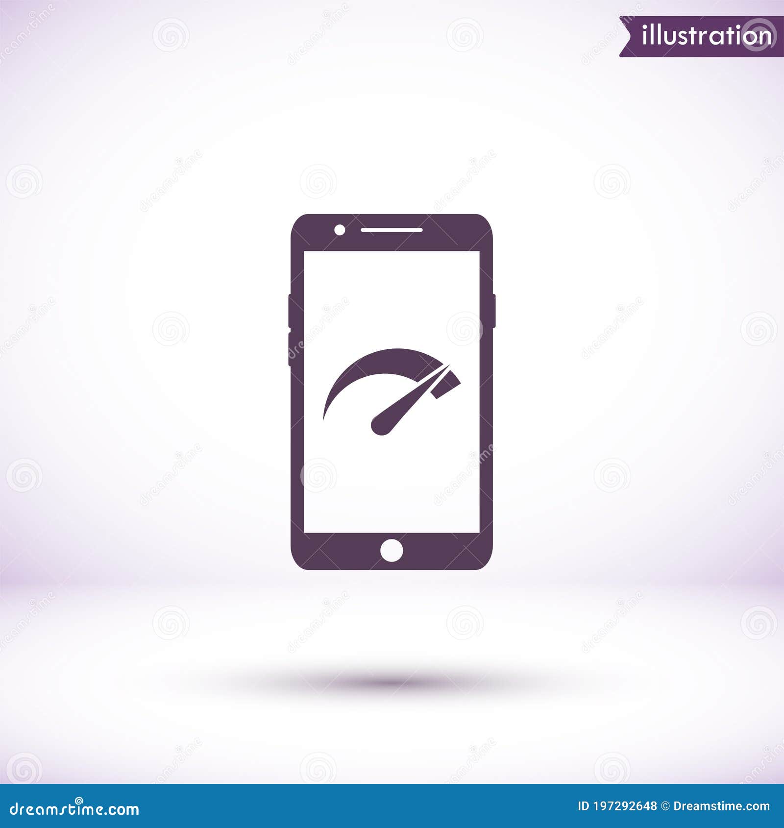 Speed Test Phone Vector Icon , Lorem Ipsum Flat Design Stock Illustration Illustration of