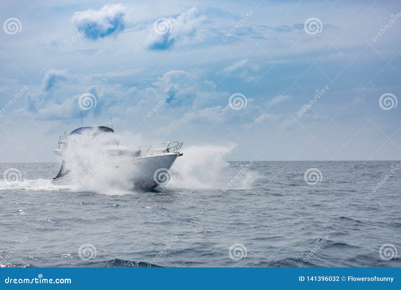 motorboat in waves