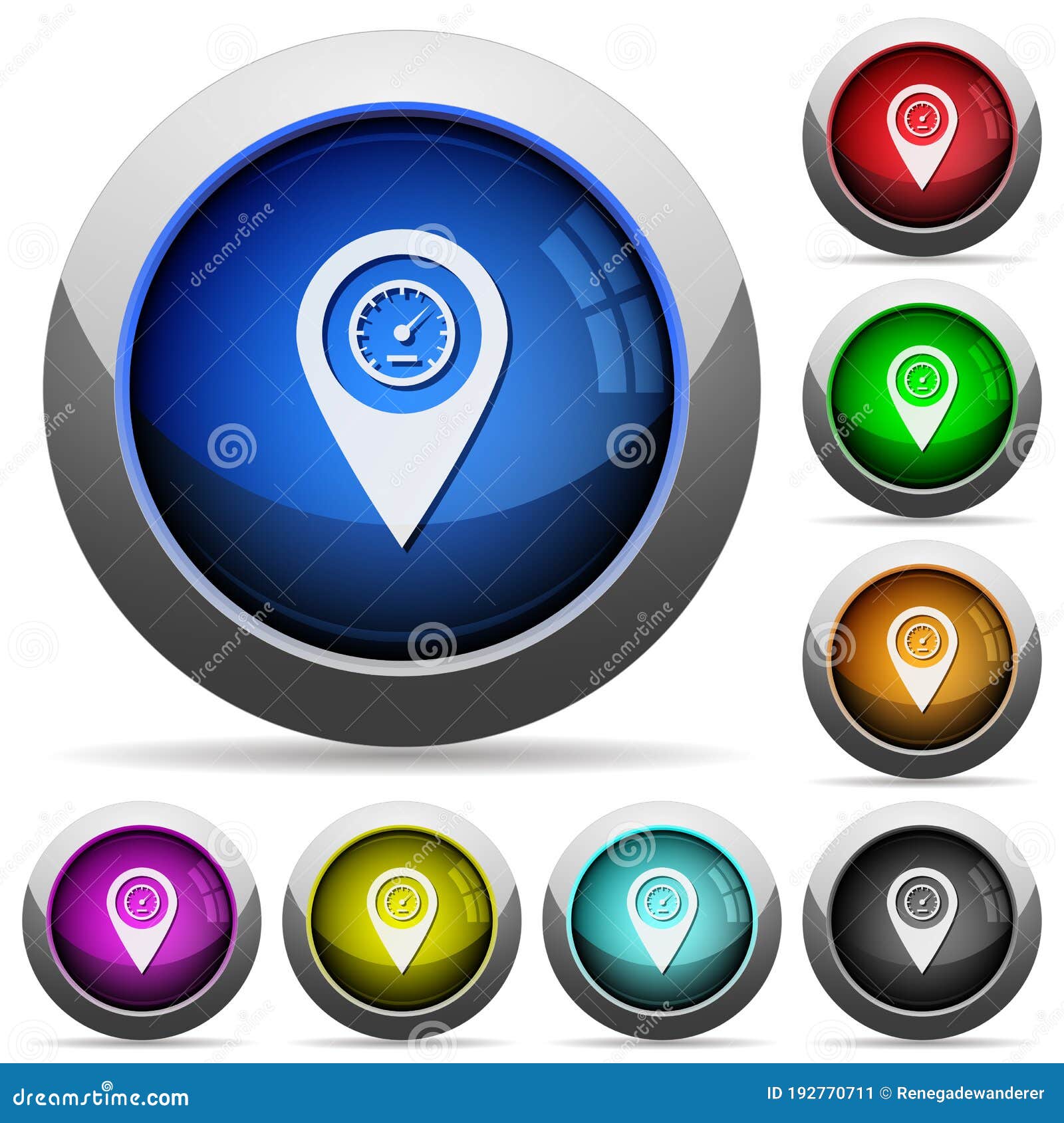 speedcam gps map location round glossy buttons