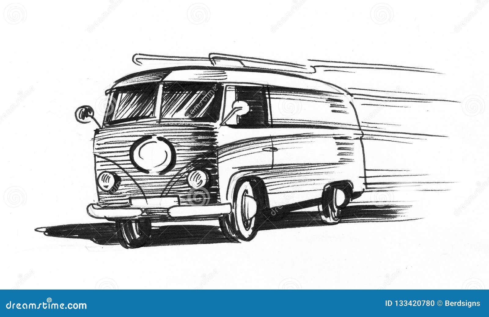 Speeding van stock illustration. Illustration of white - 133420780