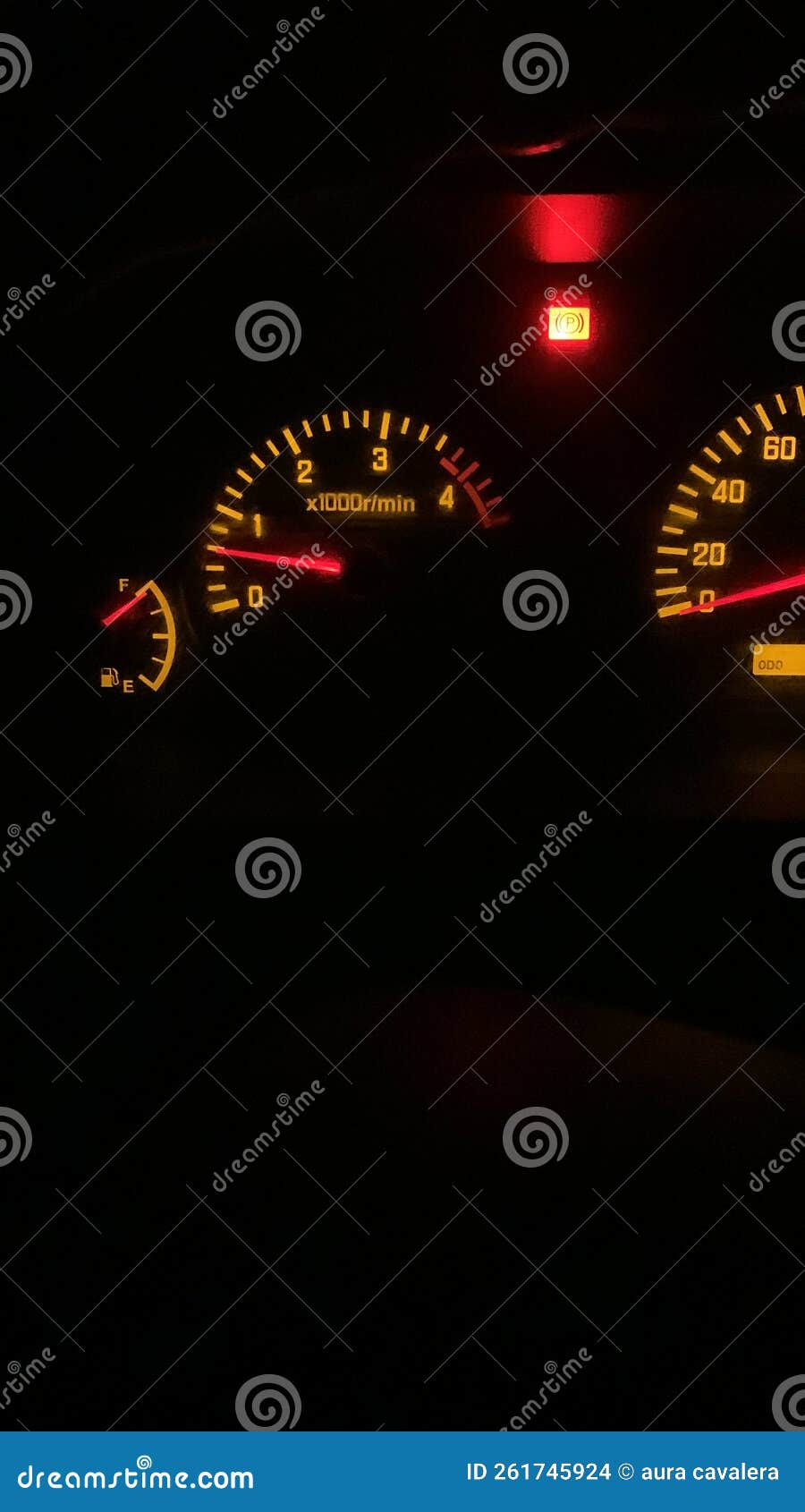 Speedometer on car stock photo. Image of night, speedometer 261745924