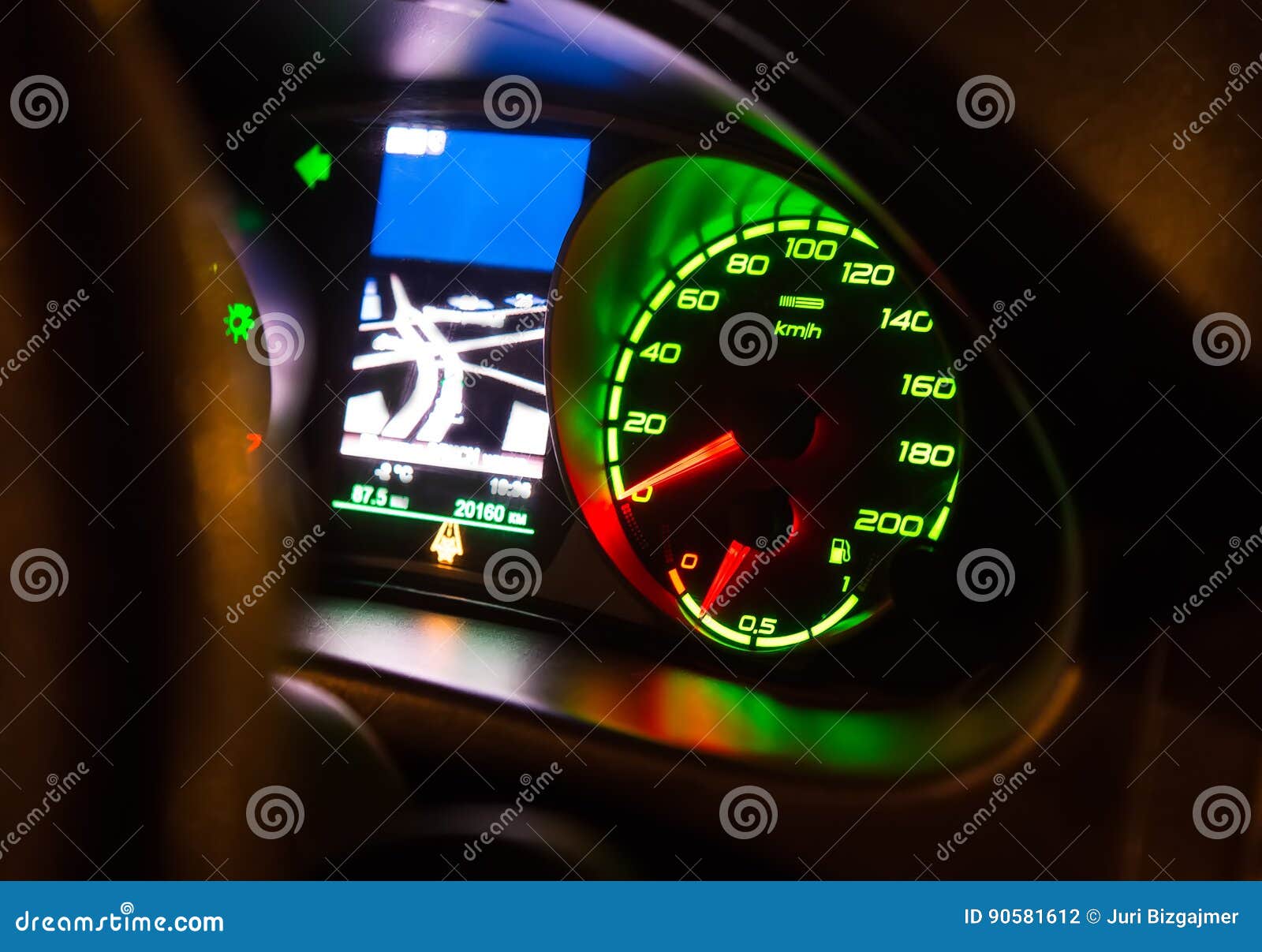 Speedometer on Dashboard of Car Stock Photo Image of interior, land