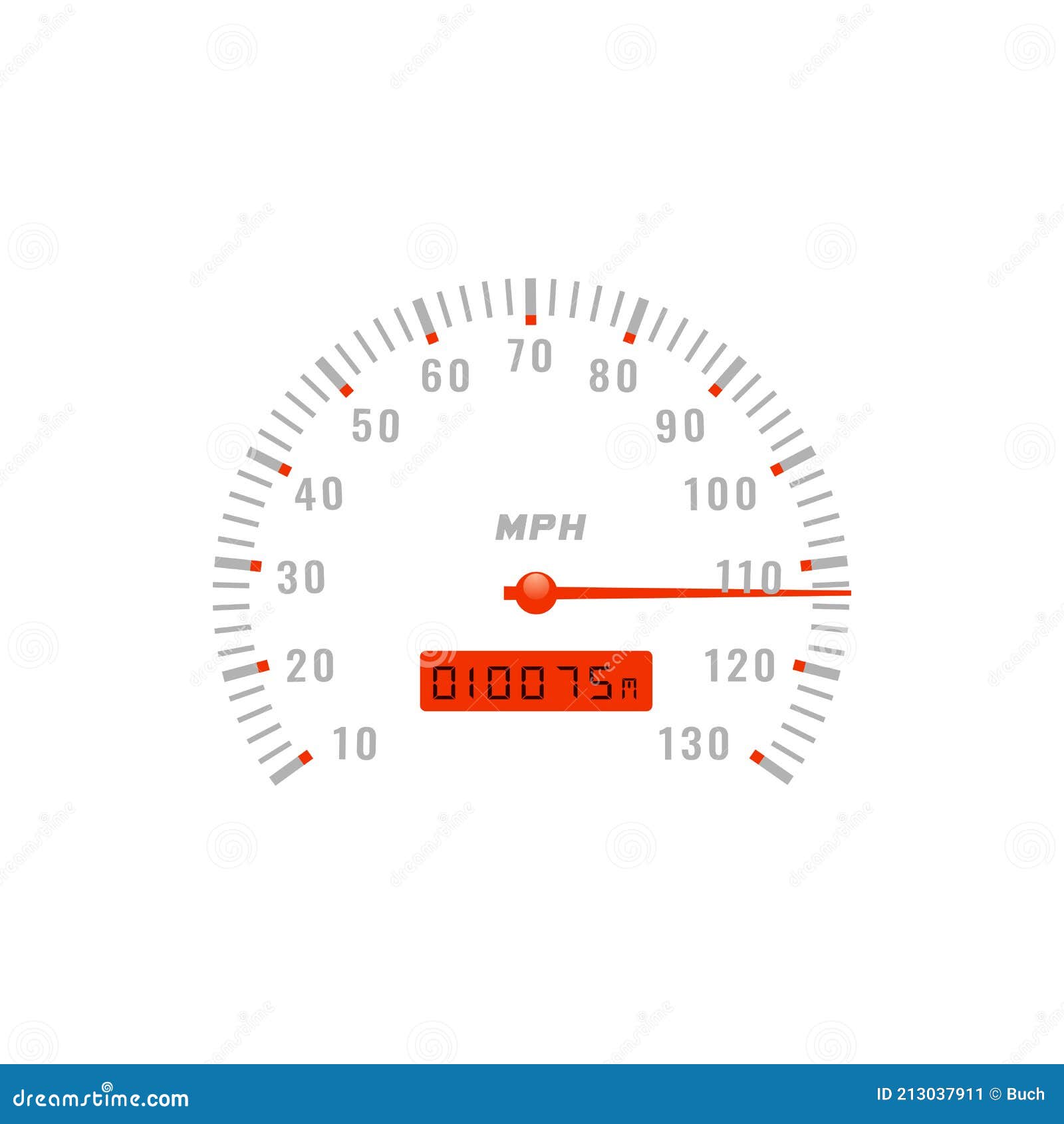 Speedometer Gauge, Car Speed Dashboard Odometer Stock Vector