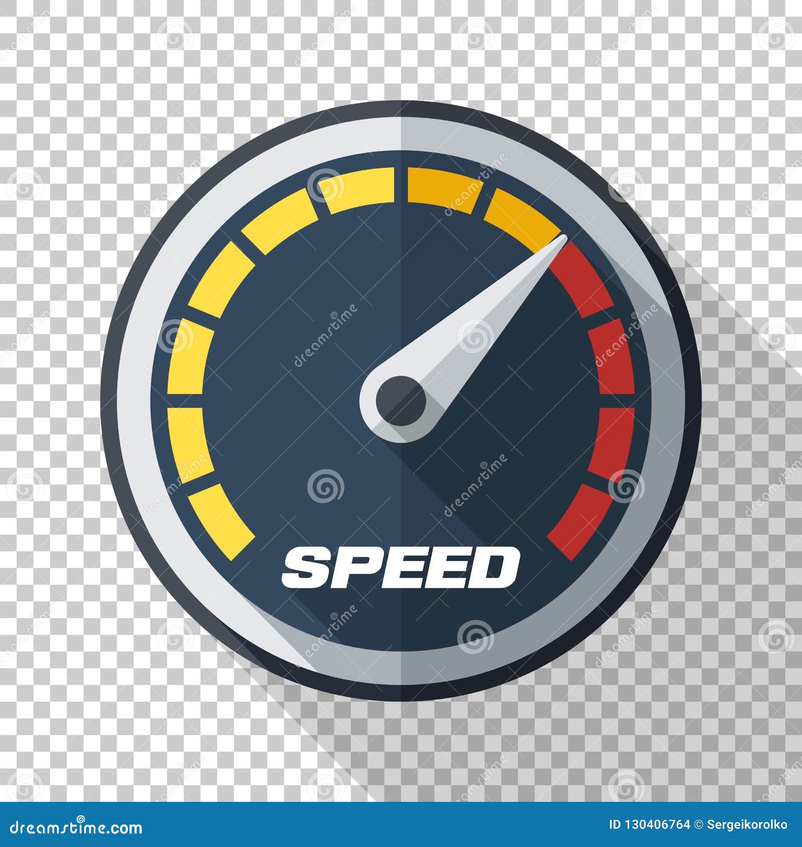 Car Speedometer At Transparent Background. Speedometer With Speed Scale