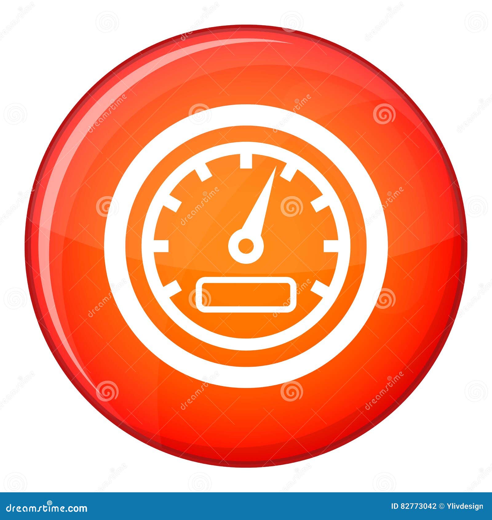 Speedometer Icon, Flat Style Stock Vector Illustration of arrow
