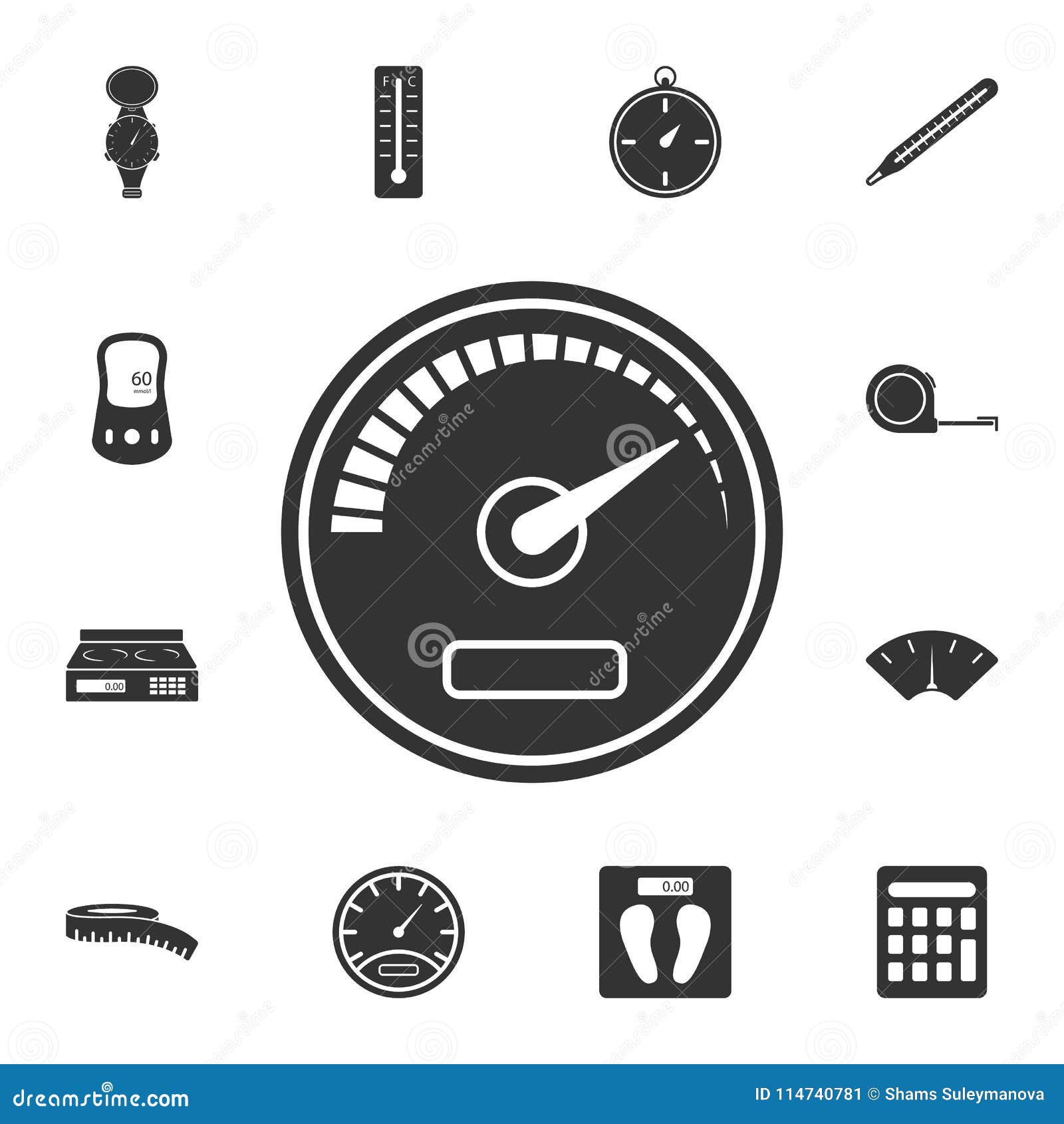 Speedometer Icon. Simple Element Illustration. Speedometer Symbol