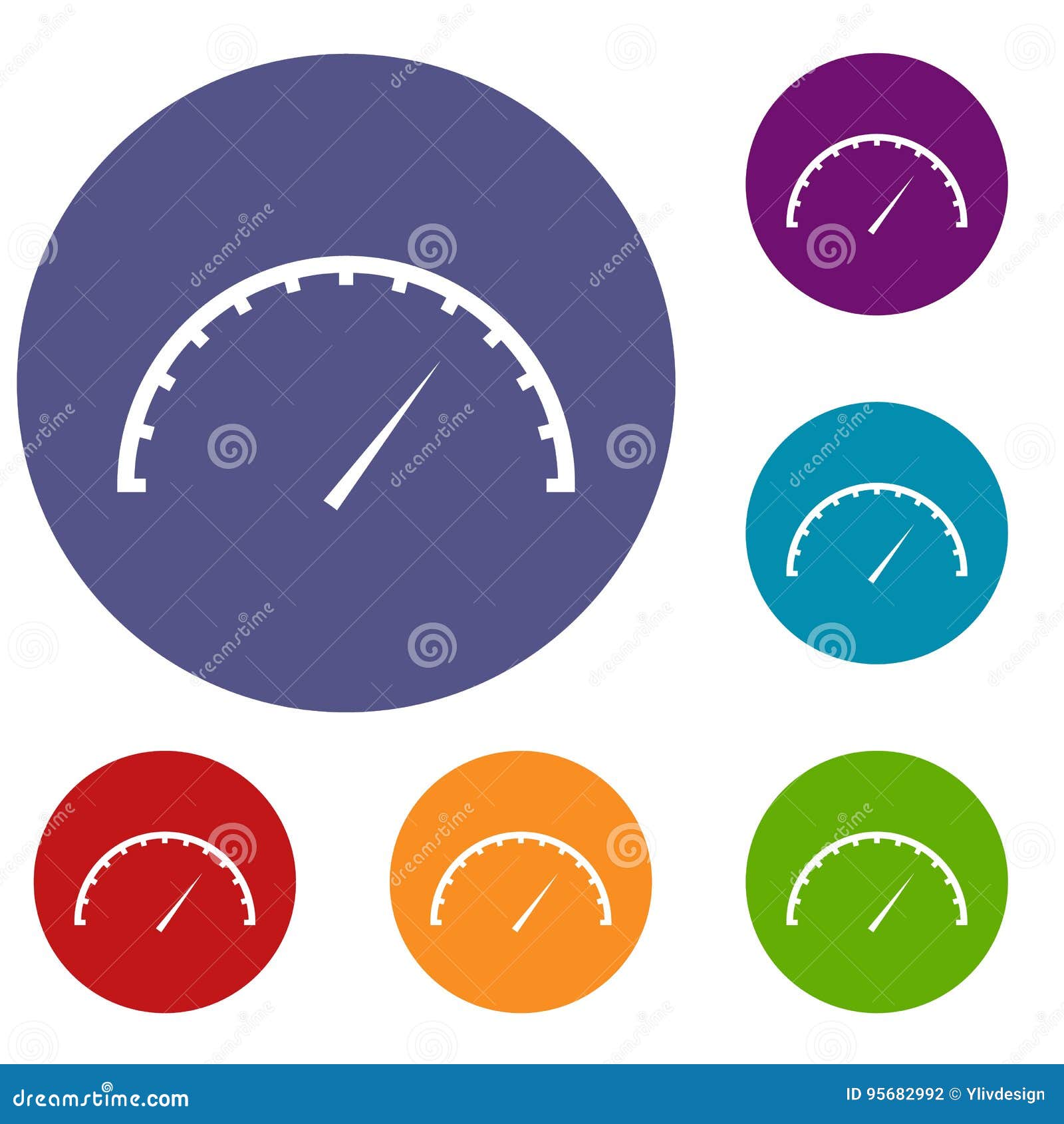 Speedometer icons set stock vector. Illustration of green 95682992