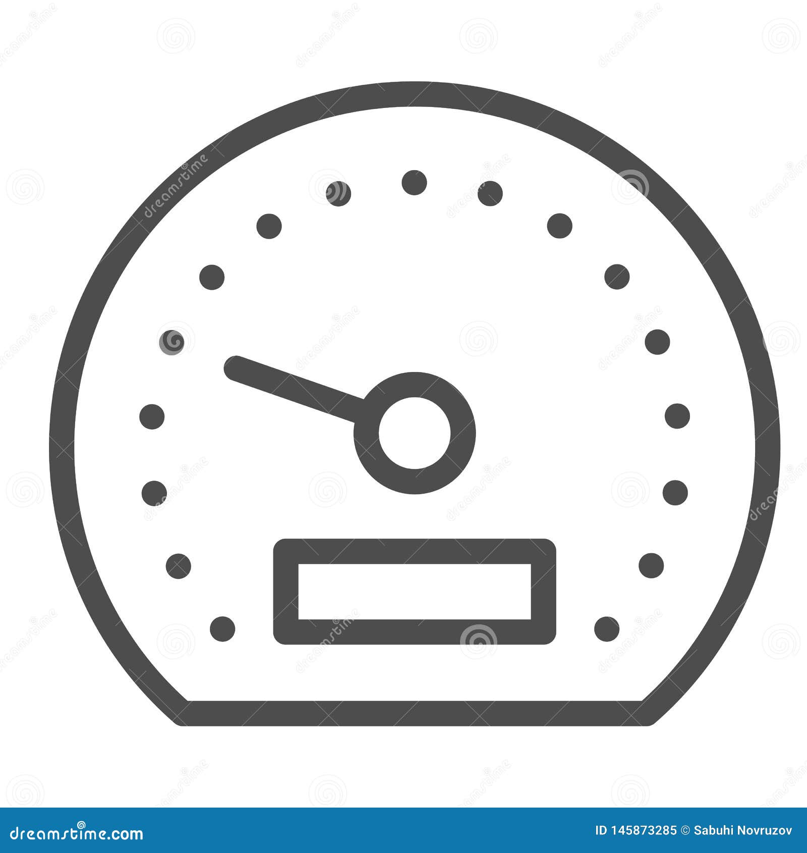 Speedometer Line Icon. Tachometer Vector Illustration Isolated on White