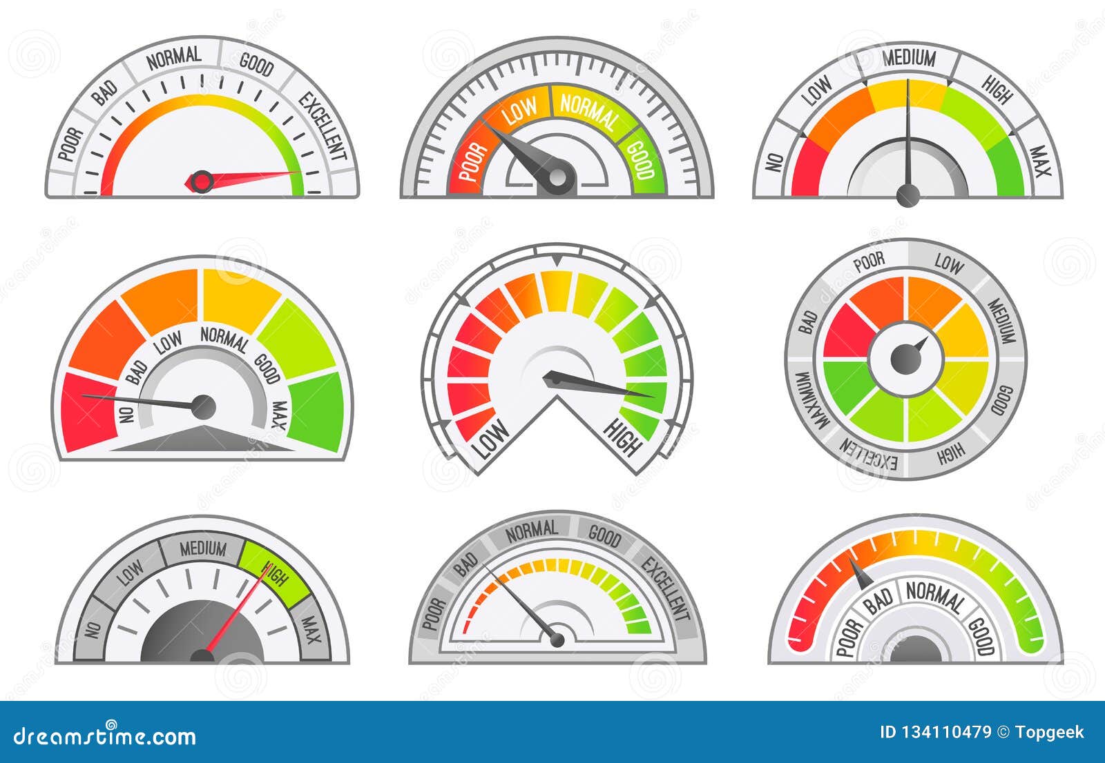 Speedometer and Odometer Scales and Pointers Vector Stock Vector Illustration of control, fast