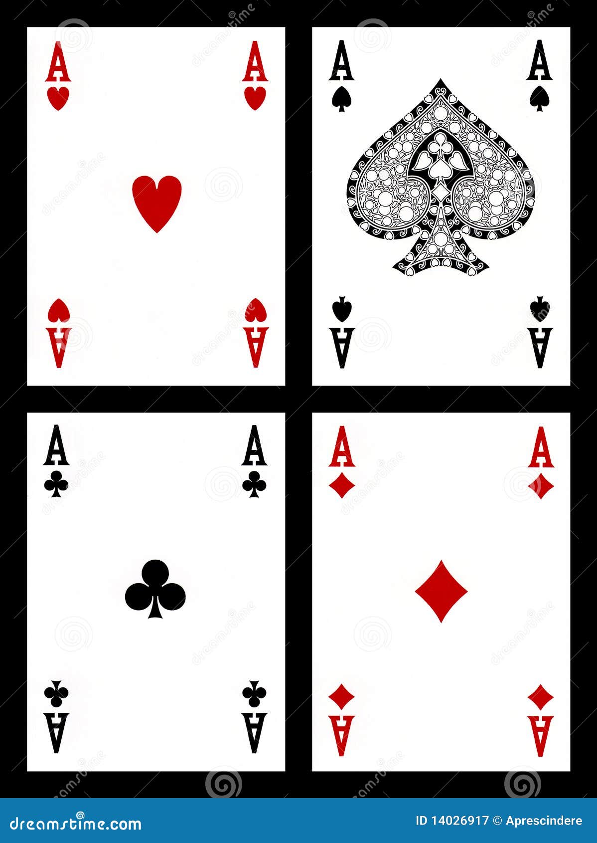Speelkaarten - azen stock illustratie. Illustratie 
