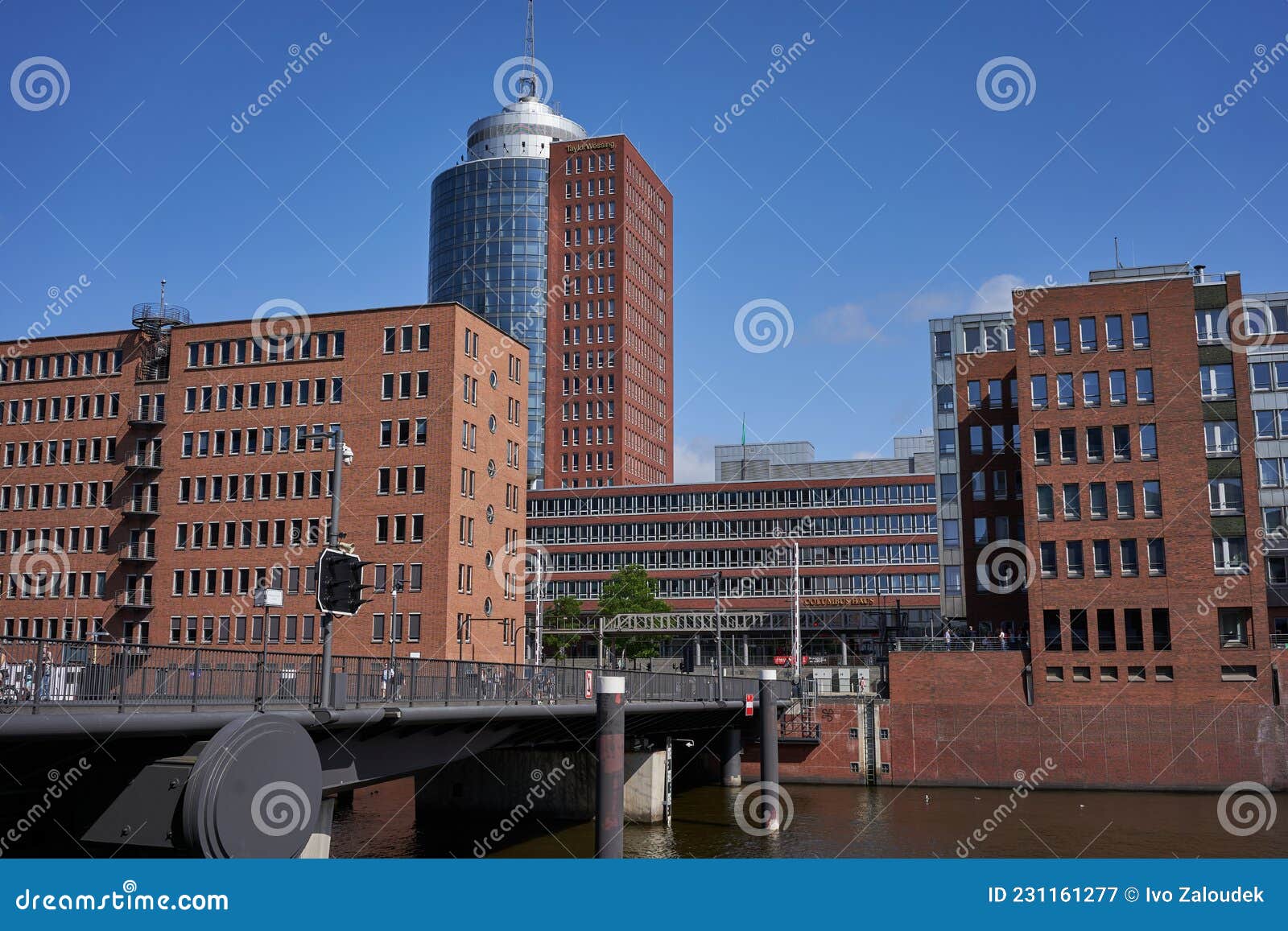 hamburg, germany - july 18, 2021 - an idyllic scenery of redbrick architecture in the port