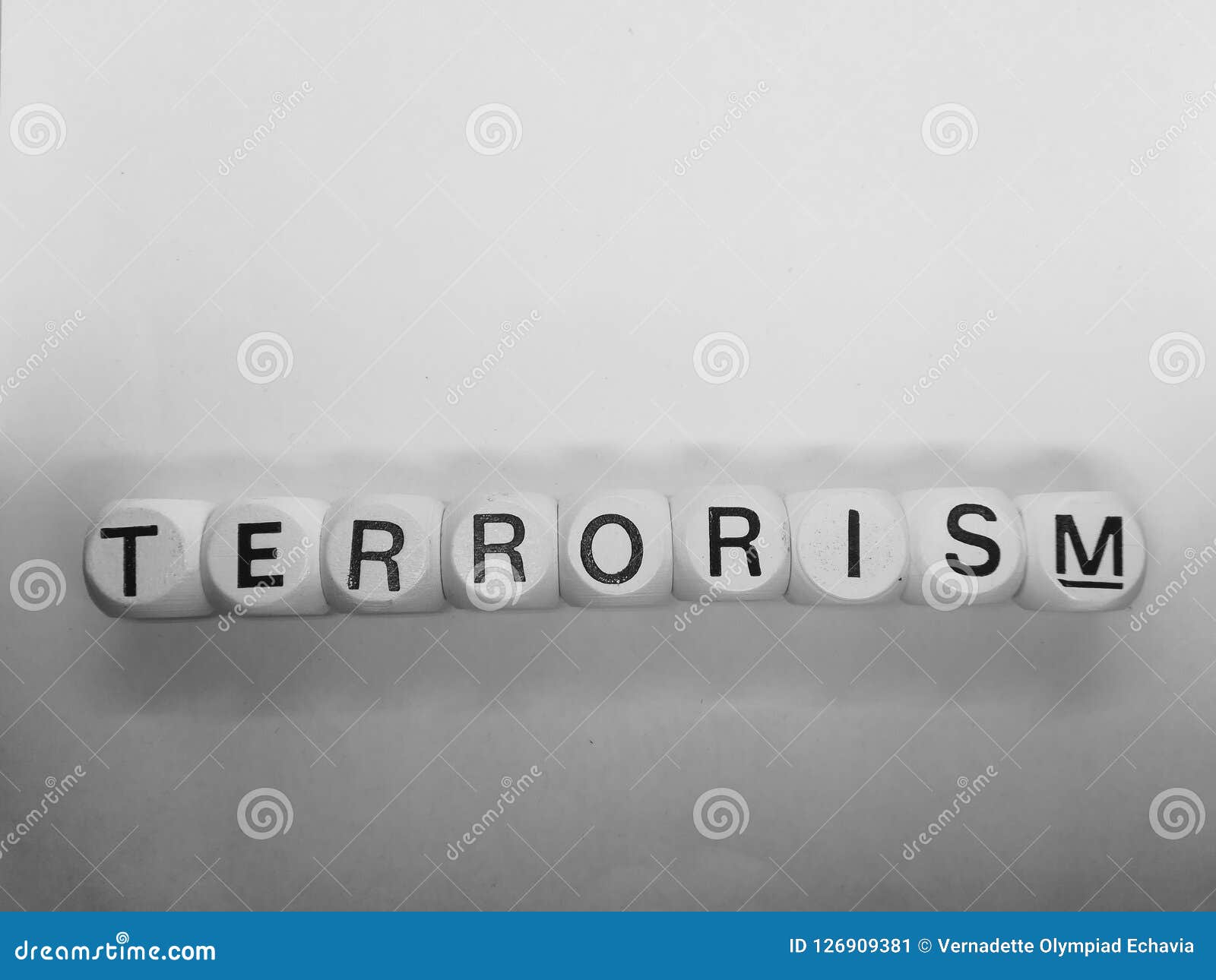 Word Terrorism Spelled in Dice Stock Image Image of spell, paper
