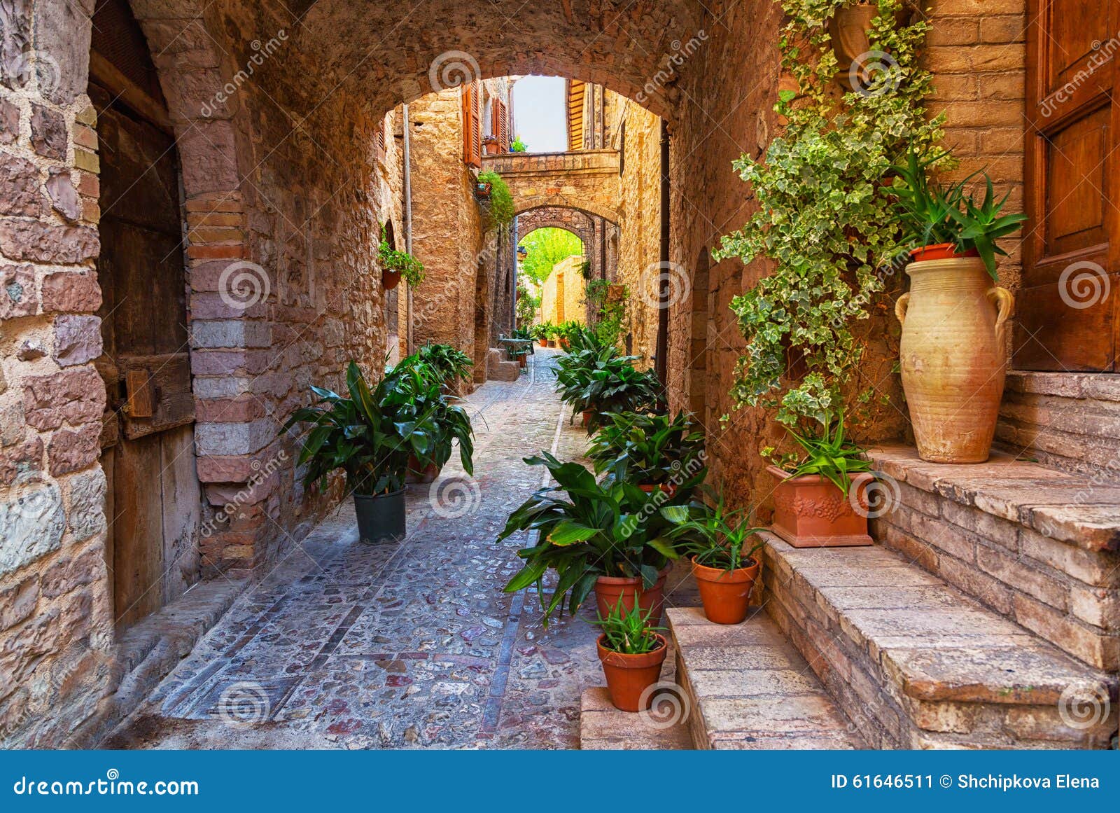 Spello, Umbrië, Italië stock afbeelding. Image of cultuur - 61646511