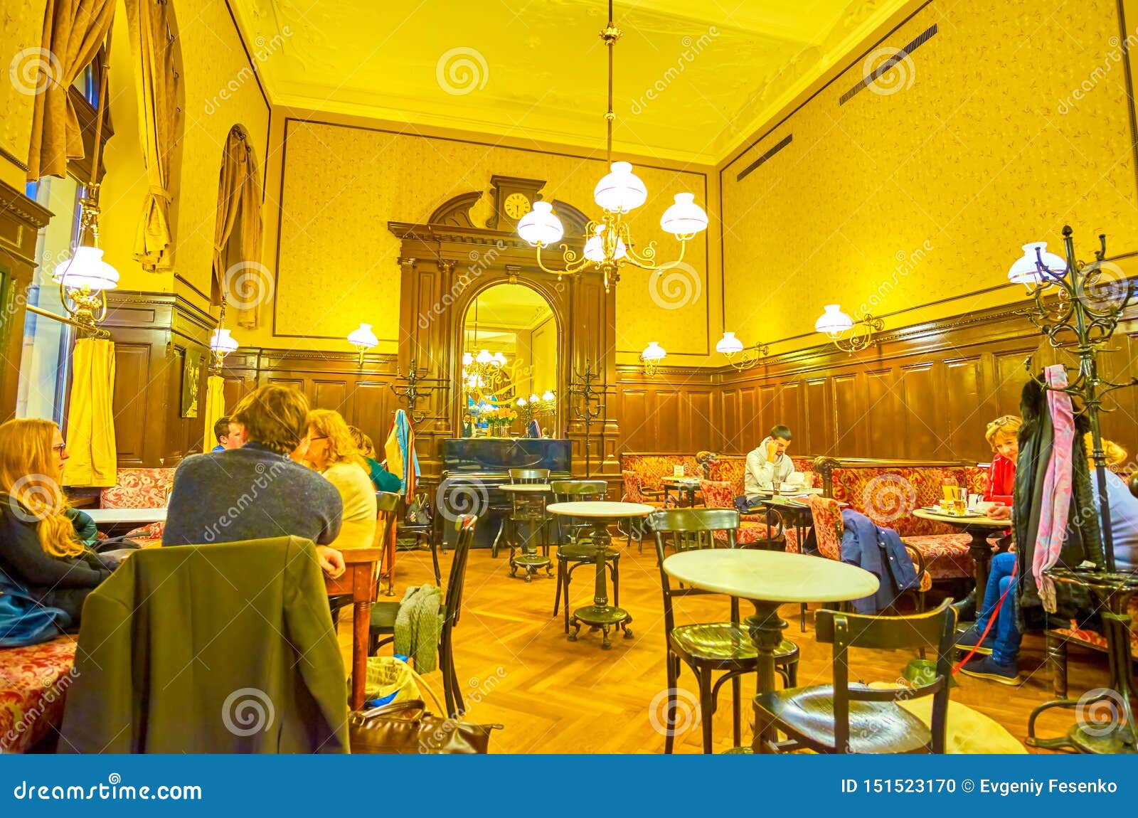 Spending Evening In Traditional Cafe In Vienna Austria