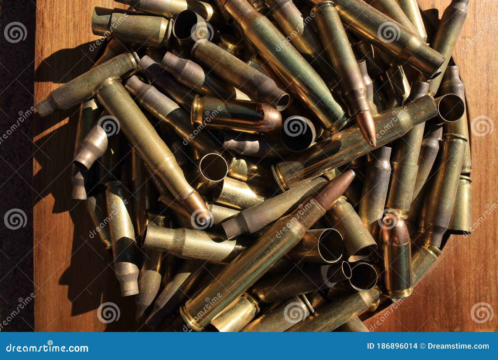 Spent brass bullets stock photo. Image of guns, rifle 186896014