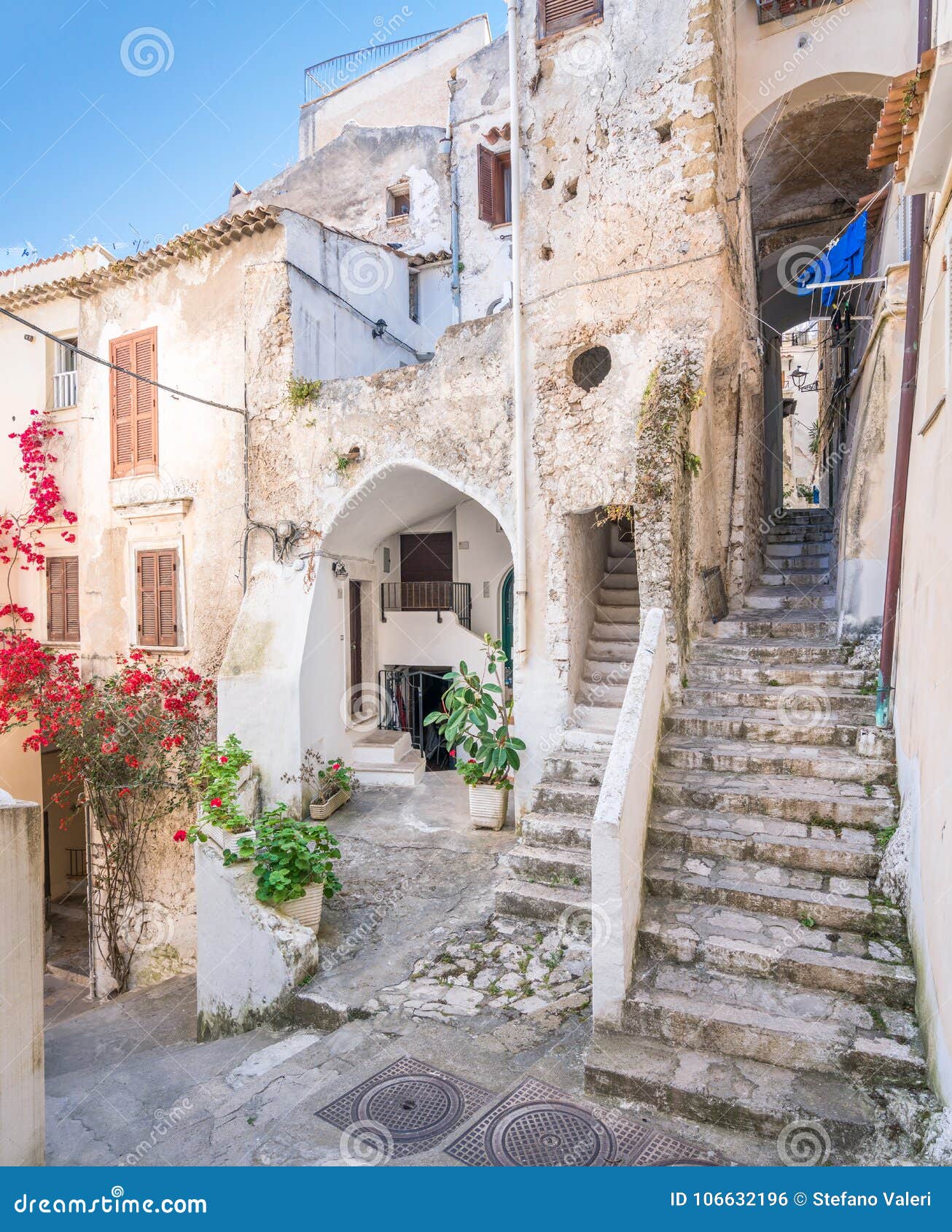 summer view in sperlonga, latina province, lazio, central italy.