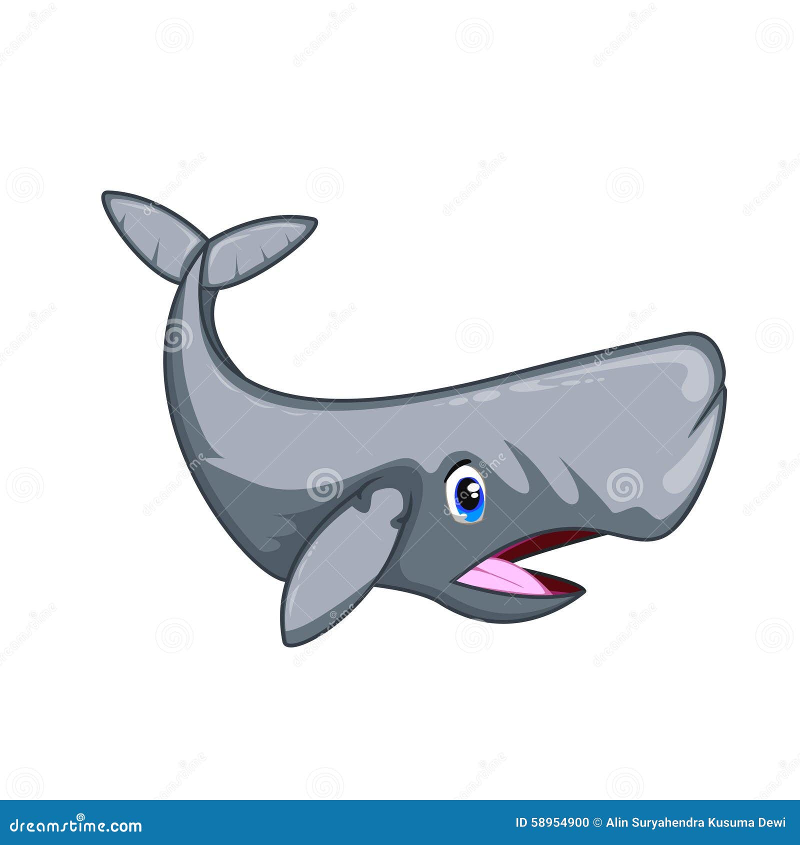 Sperm Whale Cartoon Illustration 58954900 - Megapixl