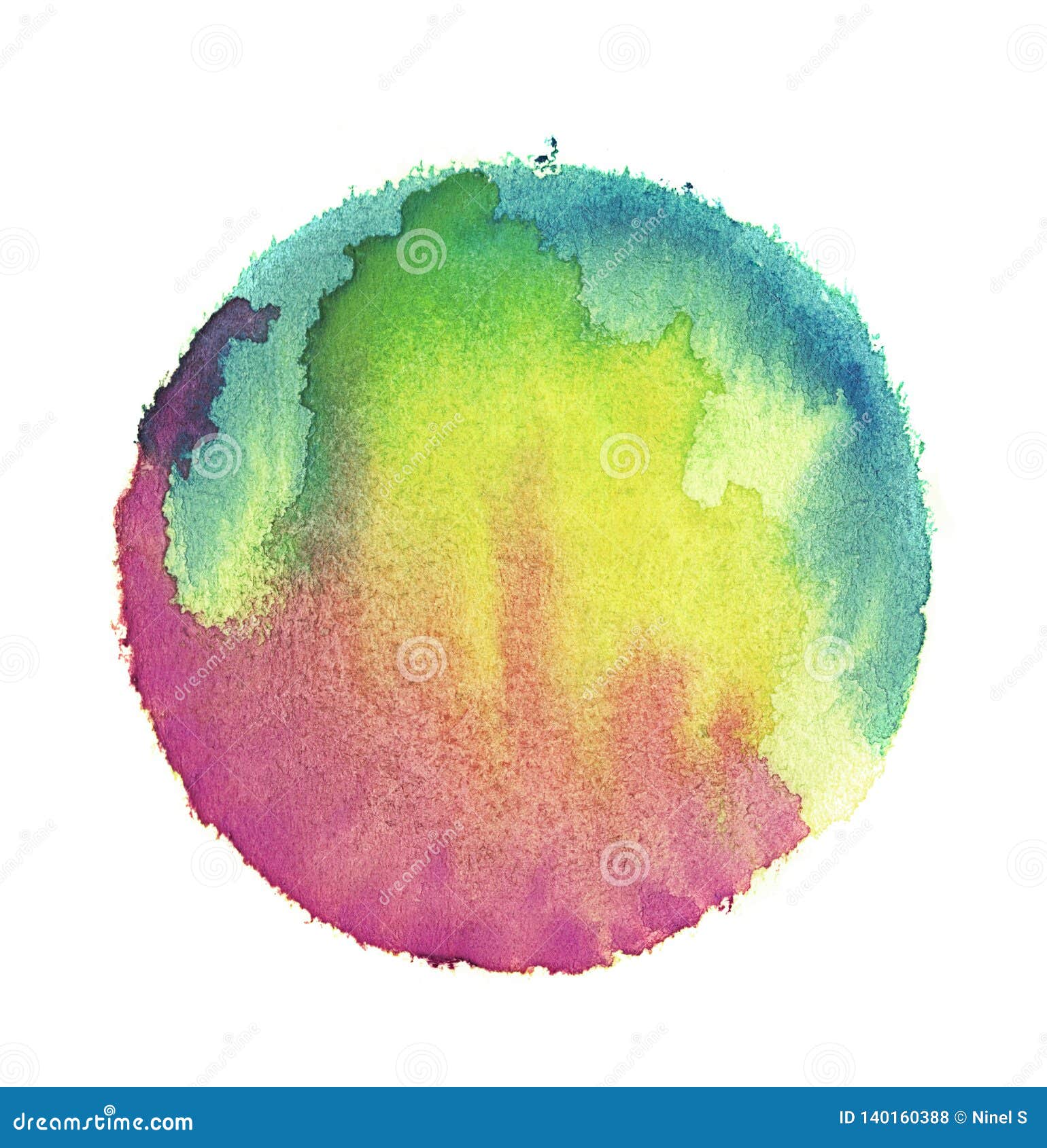 Sphère Colorée D'aquarelle Peinture Abstraite Peinture Bleue, Verte, Jaune  Et Magenta Texture Tachée Abstraite Multicolore De Bla Illustration Stock -  Illustration du création, retrait: 140160388