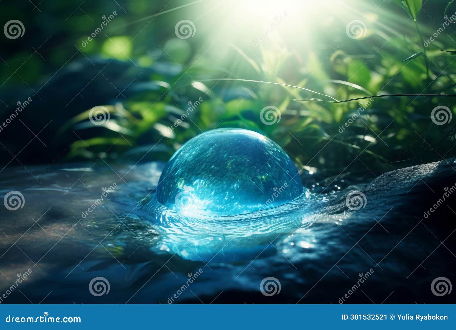 Sphère De L'eau Fantastique. Générer De L'ai Image stock - Image ...