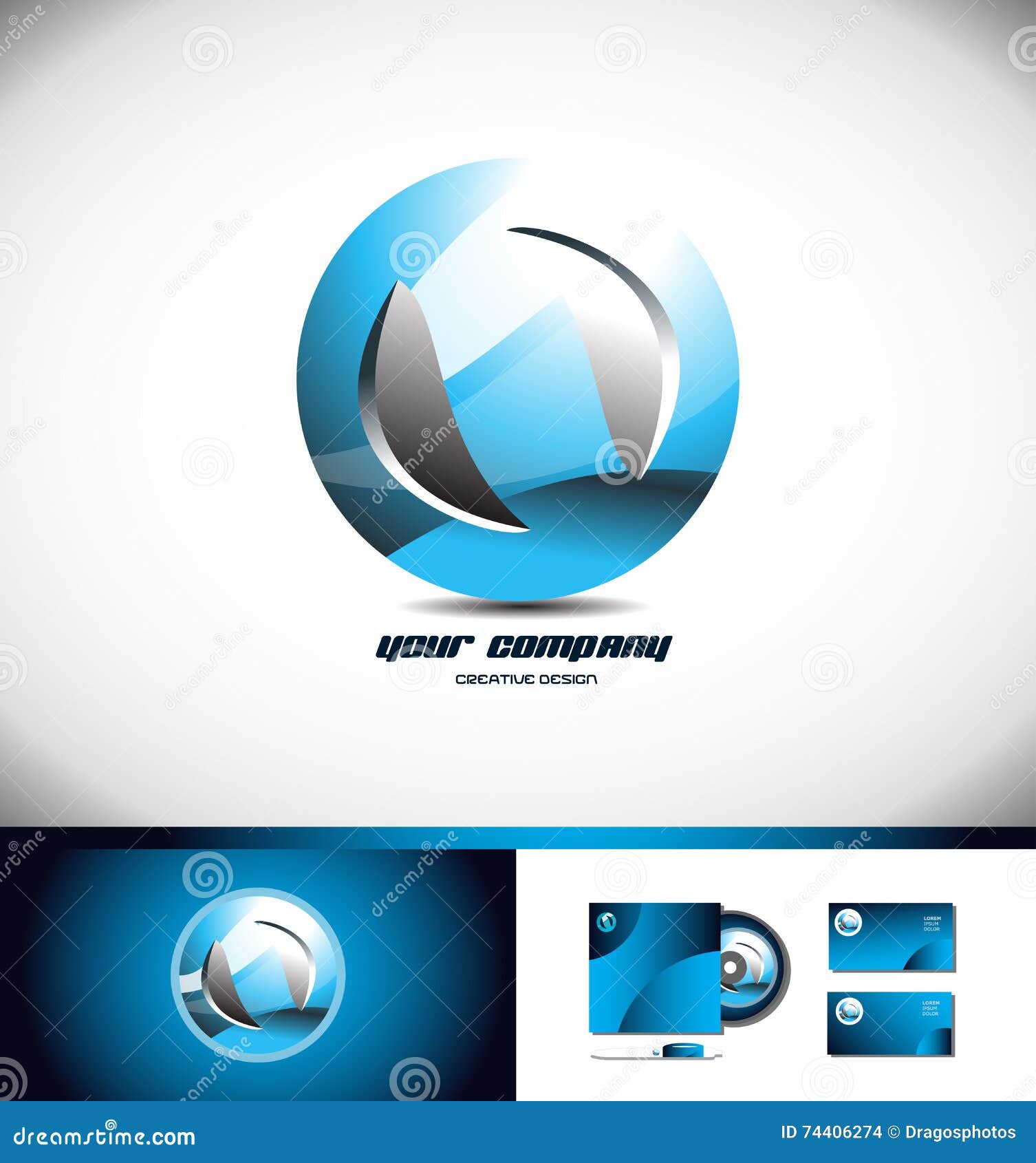 Sphere Circle Blue Logo Icon 3d Stock Vector - Illustration of shape