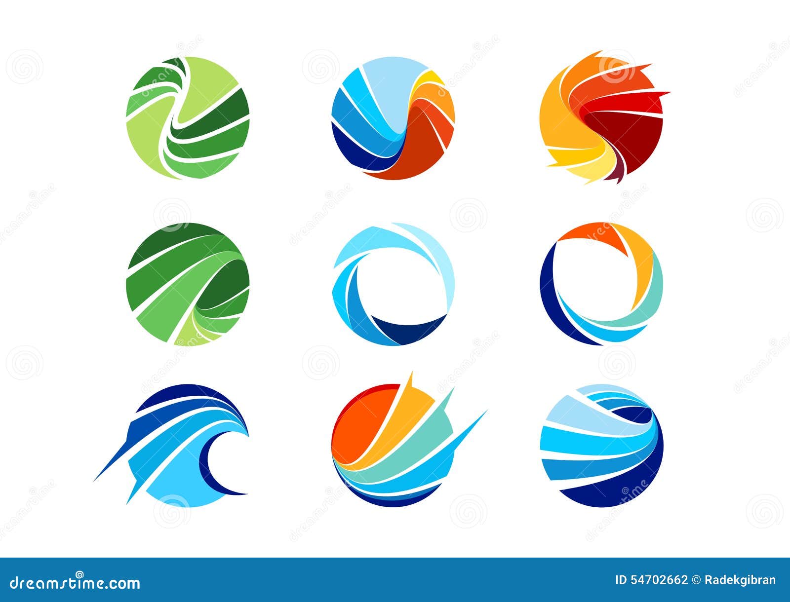 sphere, circle, logo, global, abstract, business, company, corporation, infinity, set of round icon   