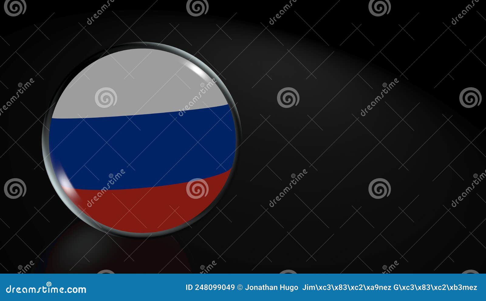 3d sphere rusia flag