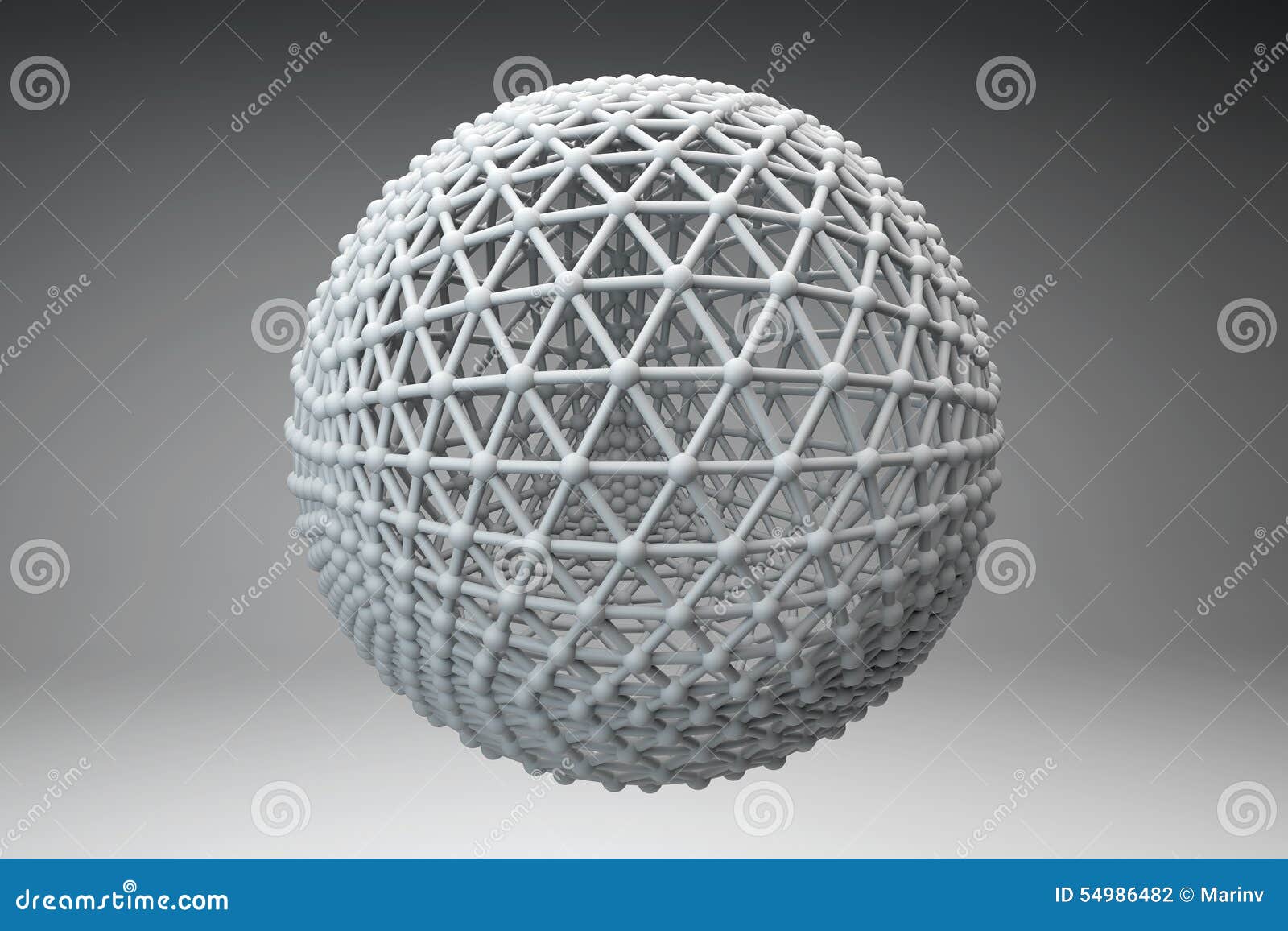 sphere made of smaller spheres connected by strands