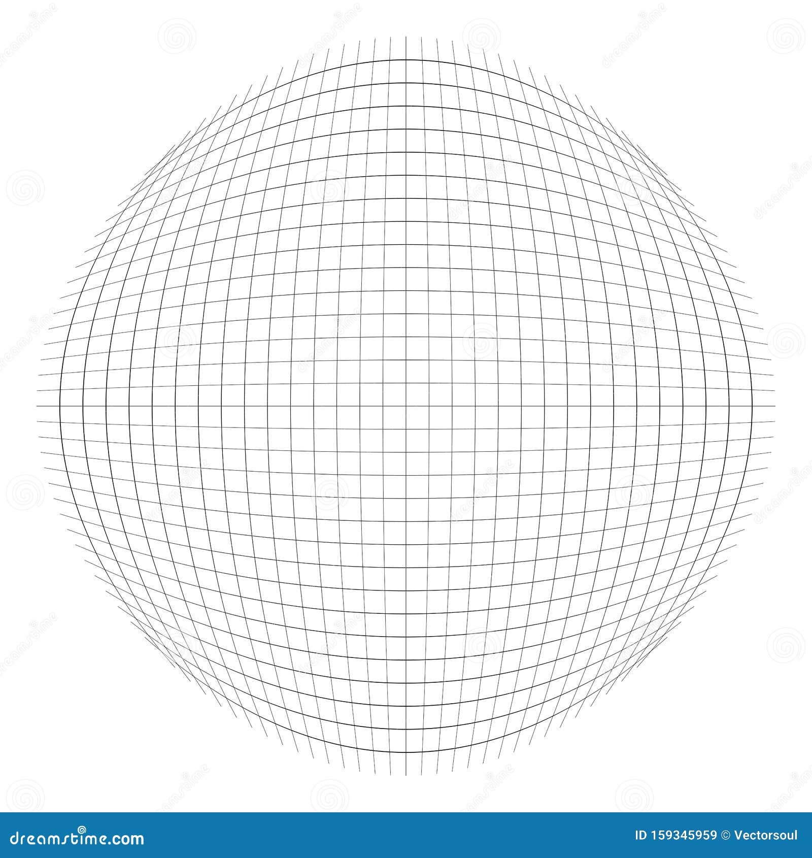 spherical, globular mesh, grid. convex, bulbous, circular pattern. lines forming a circle. protrude, inflate distortion,
