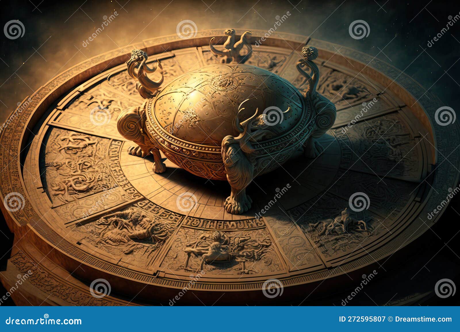 Spherical Sundial Zodiac Astrology Stock Illustration Illustration of